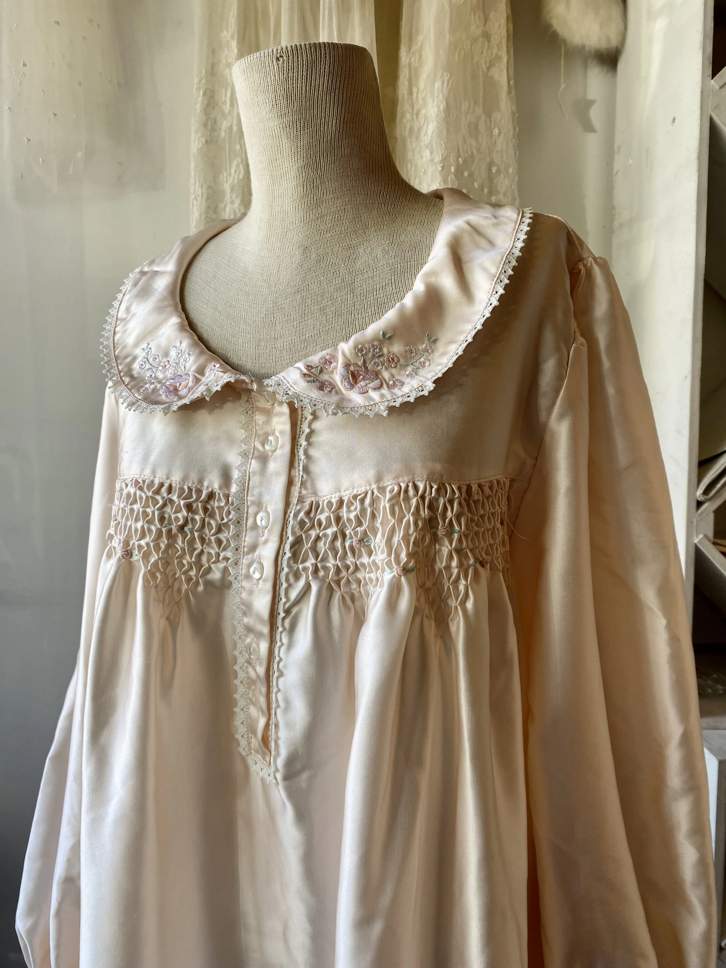 Smocked and Embroidered Nightgown