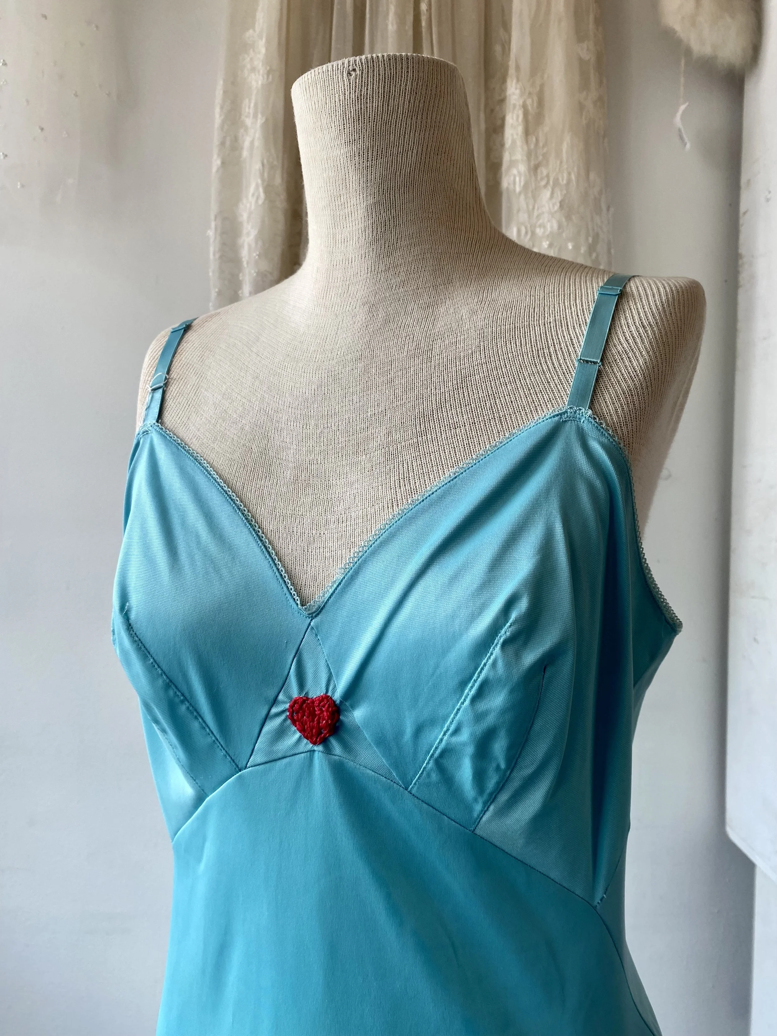 Teal Embroidered Nightgown