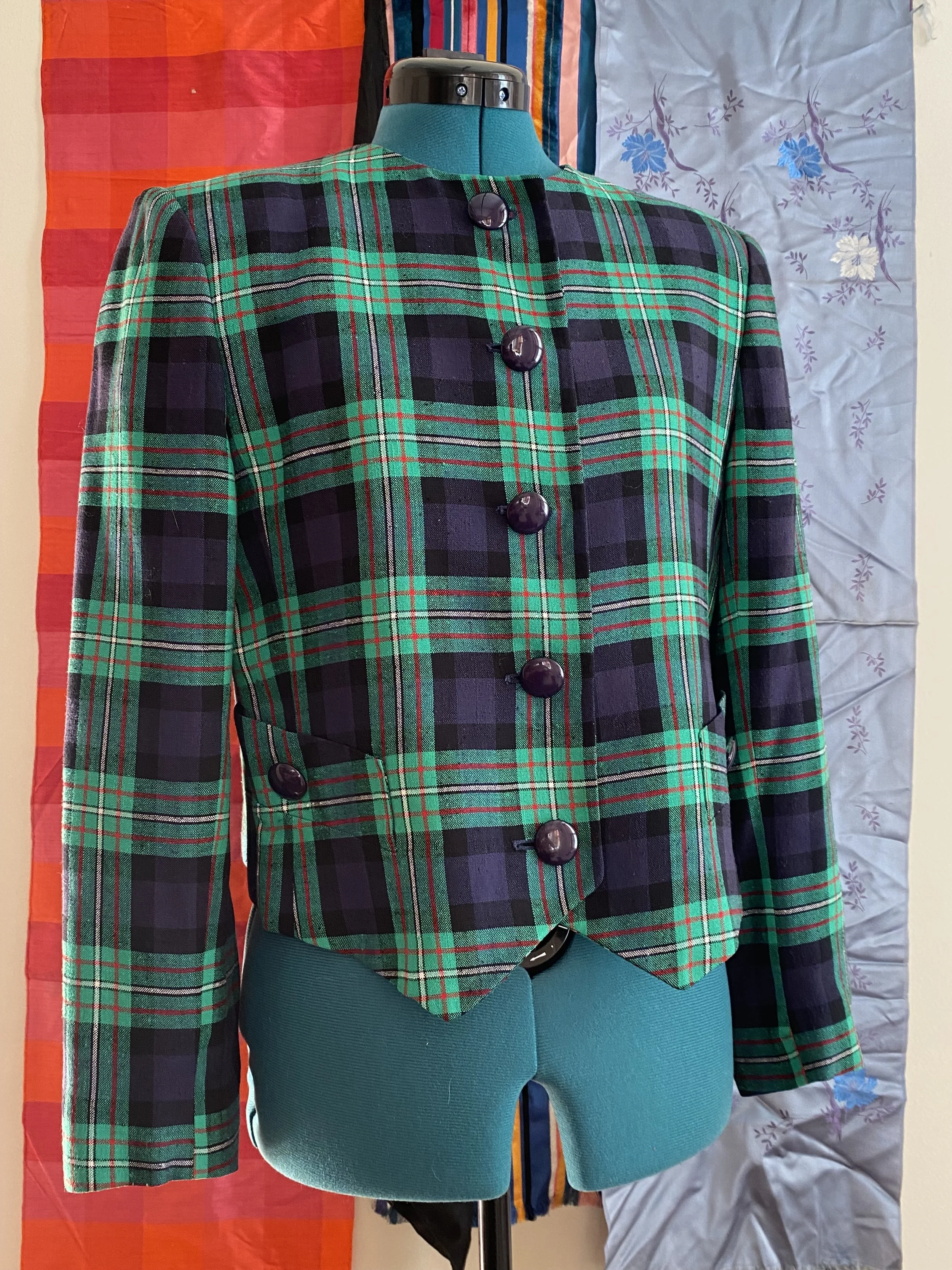 Plaid Cropped Blazer