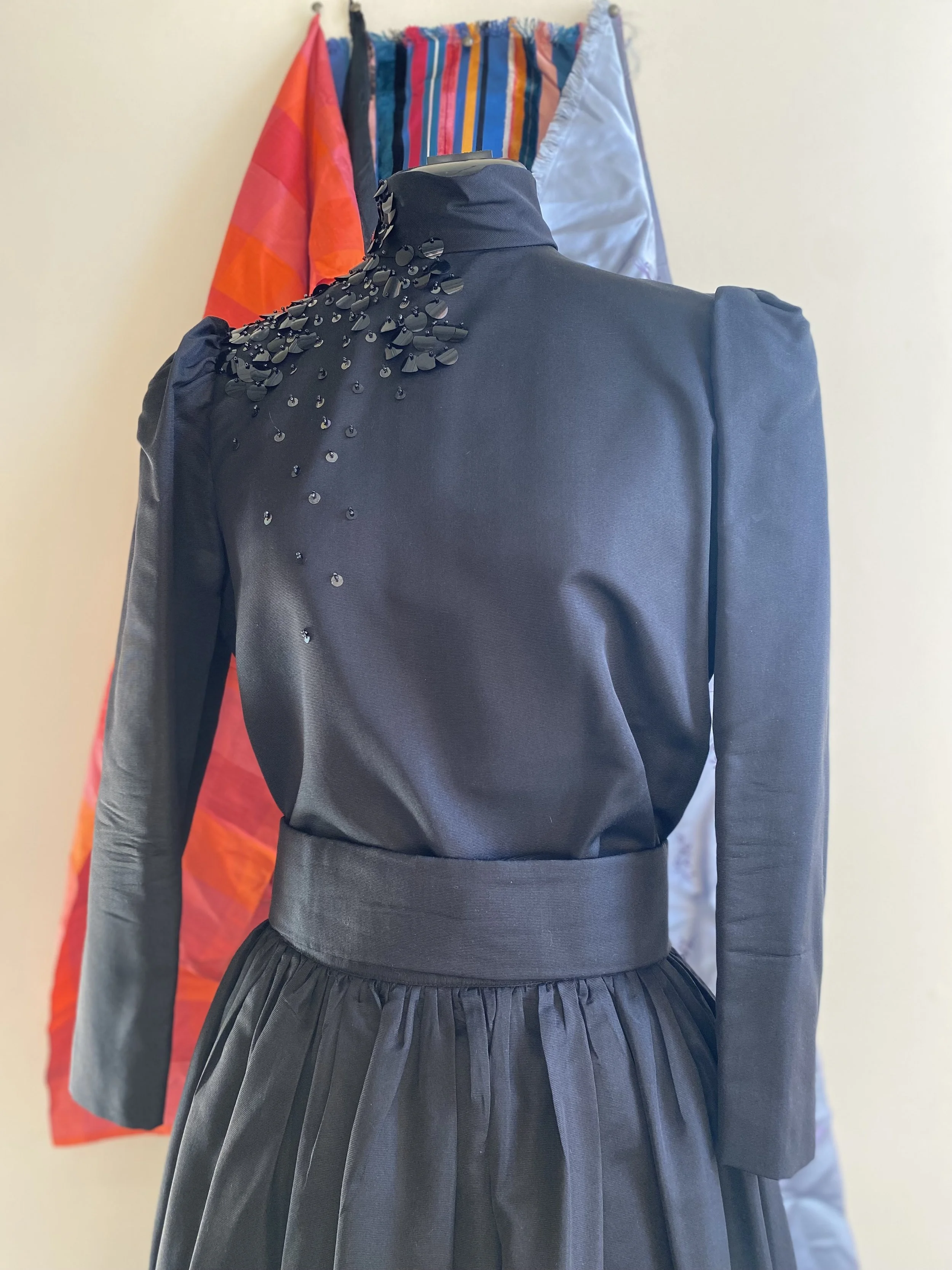 Black Silk Two Piece Gown