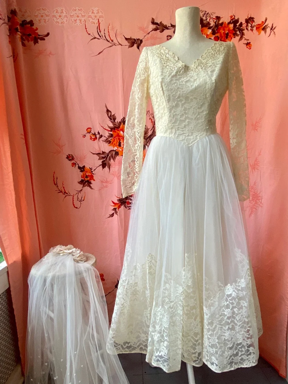 chinese dress ladies Retro 50s 60s Tea Length Lace Tulle Formal Wedding Dress DV1036 Size 12 / White
