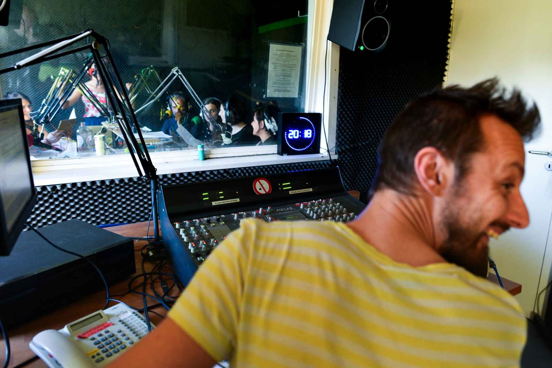  In the studios of  Radio Panik , Brussels’ independent radio station, 2016 
