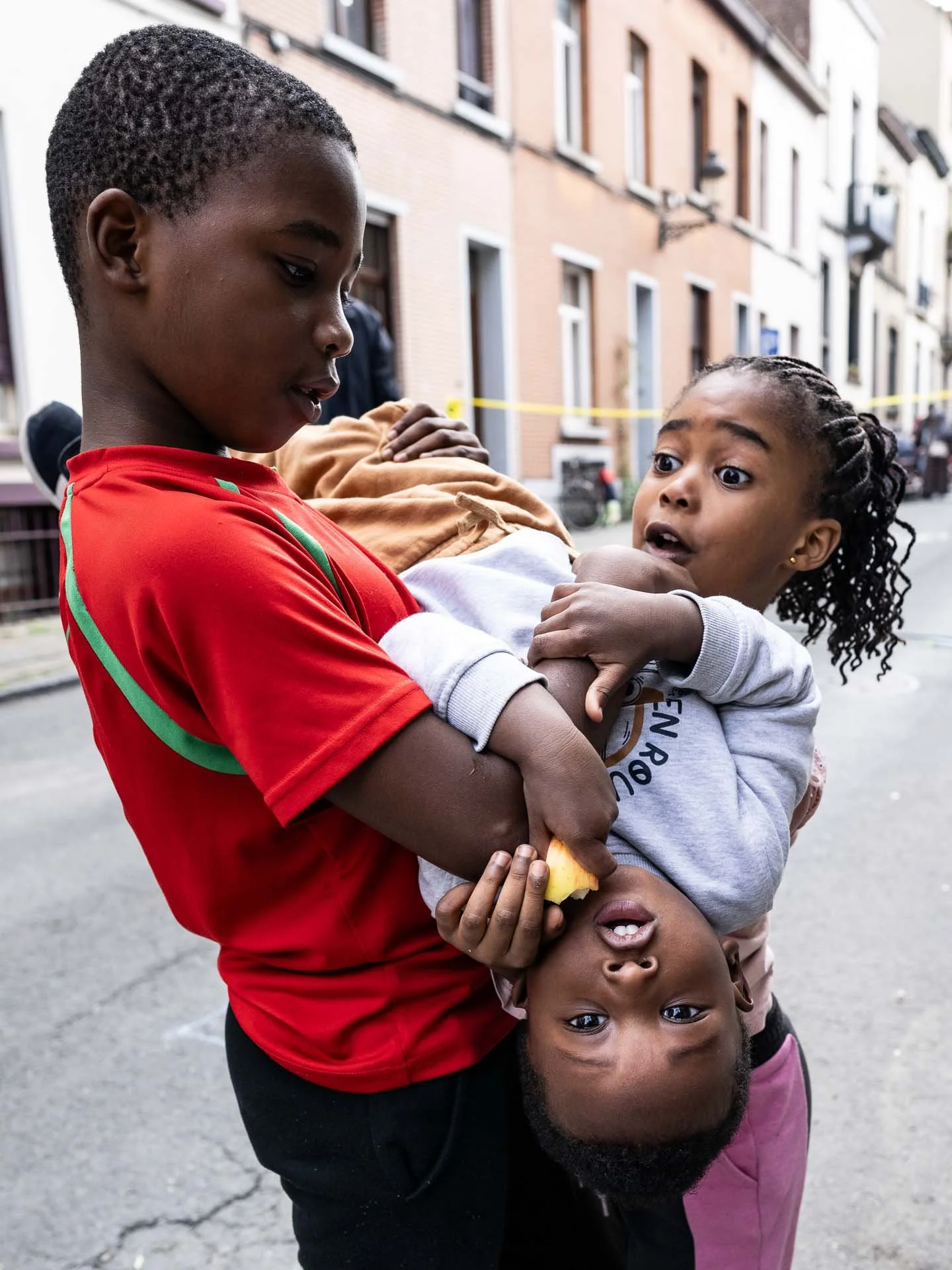  Children at a fête de quartier in my neighbourhood of Brussels 