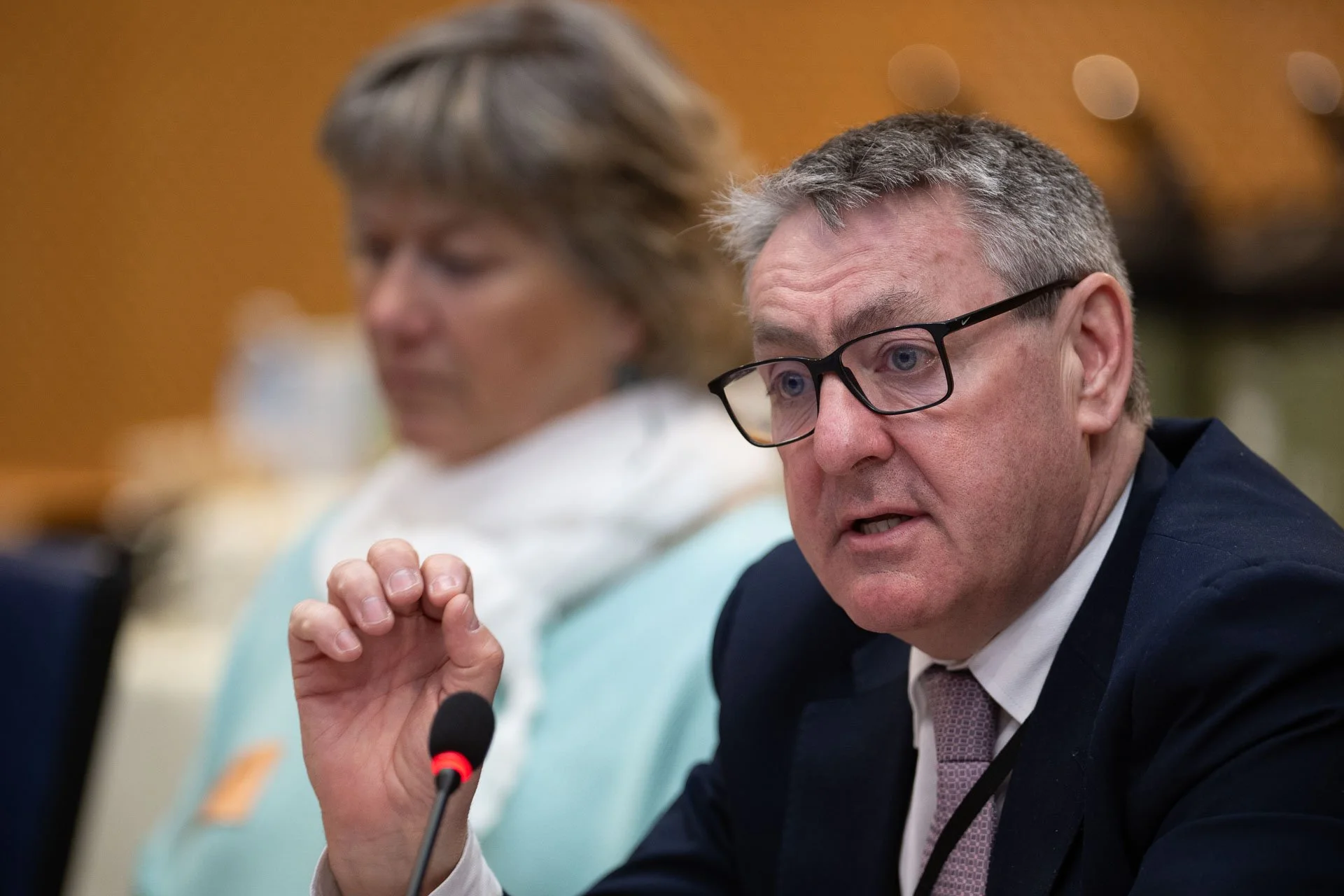  Irish MEP Billy Kelleher addresses a meeting in the European Parliament 