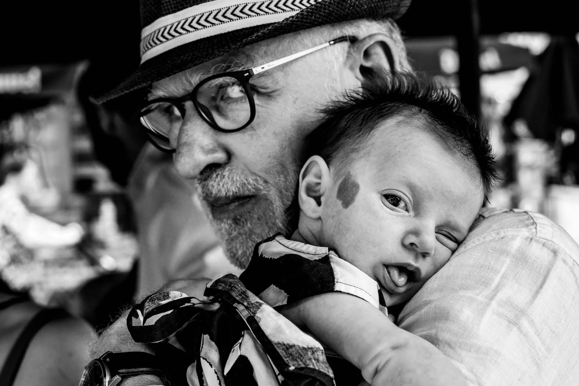  Proud grandfather at a wedding party 