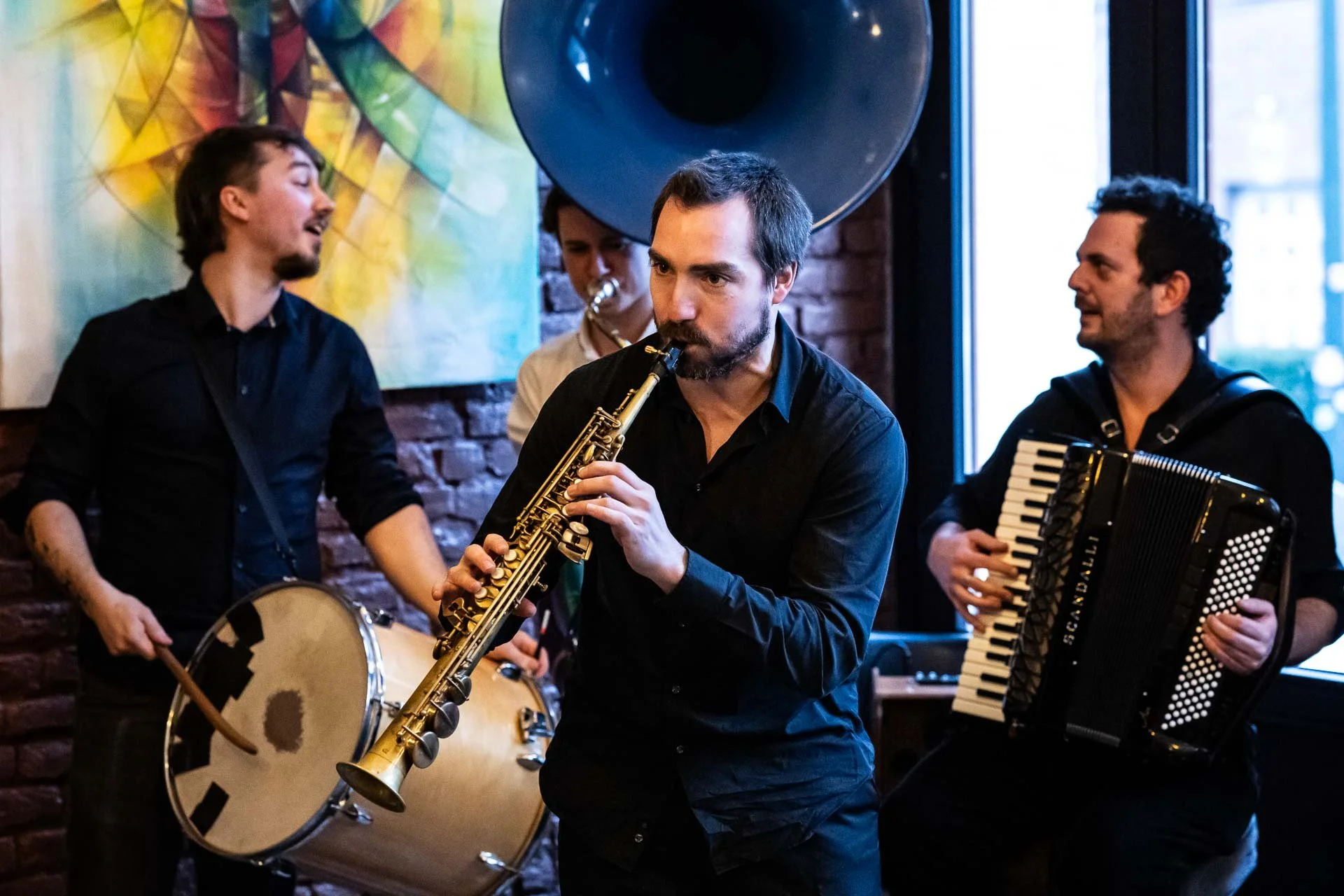   Pufulet Orkestar  playing at  Le Dakar  restaurant in Watermael-Boitsfort, February 2026 