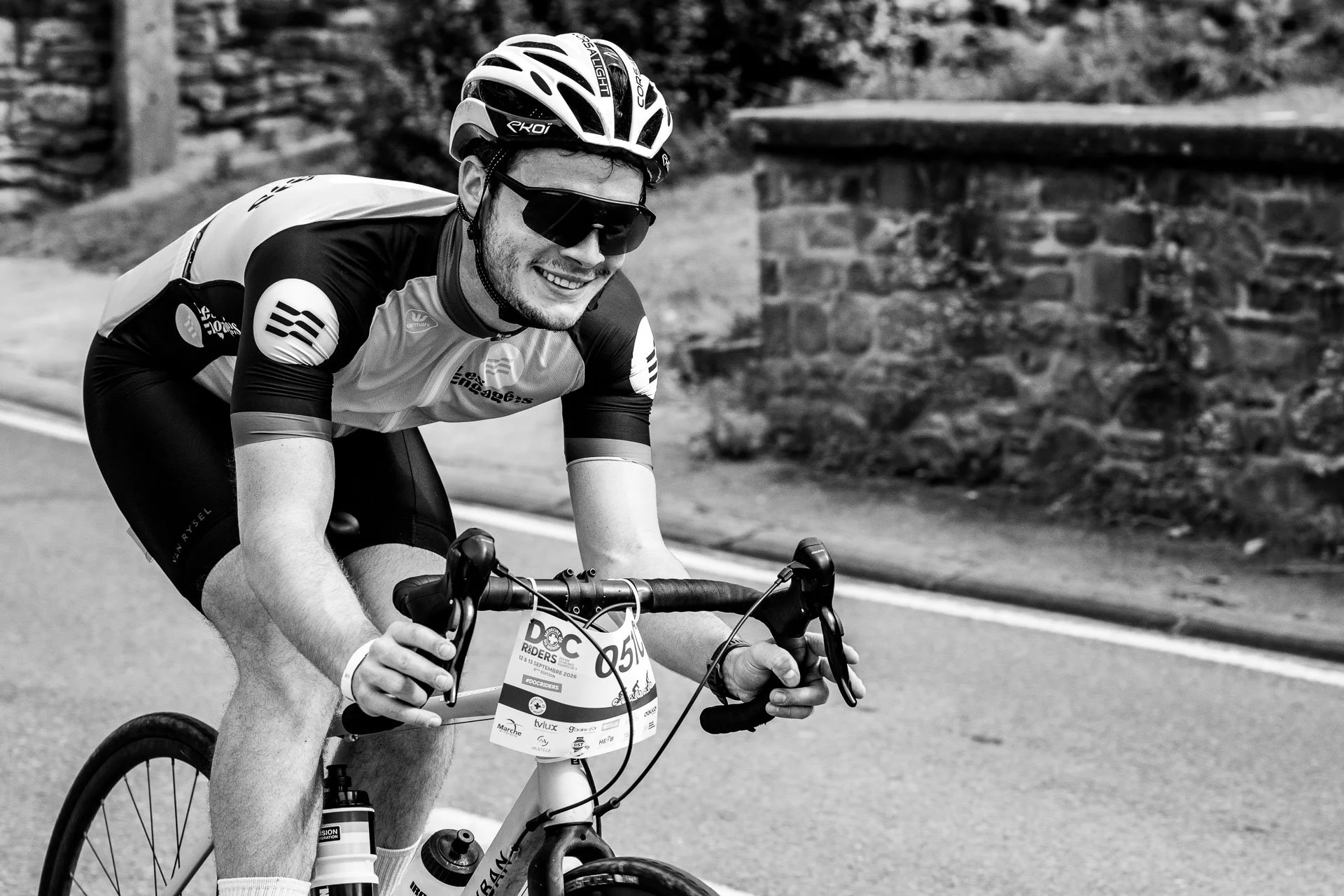  Médecins du Monde Doc’Riders sponsored 100/200km cycle ride 2026 – up to 50kph on this downhill section. 