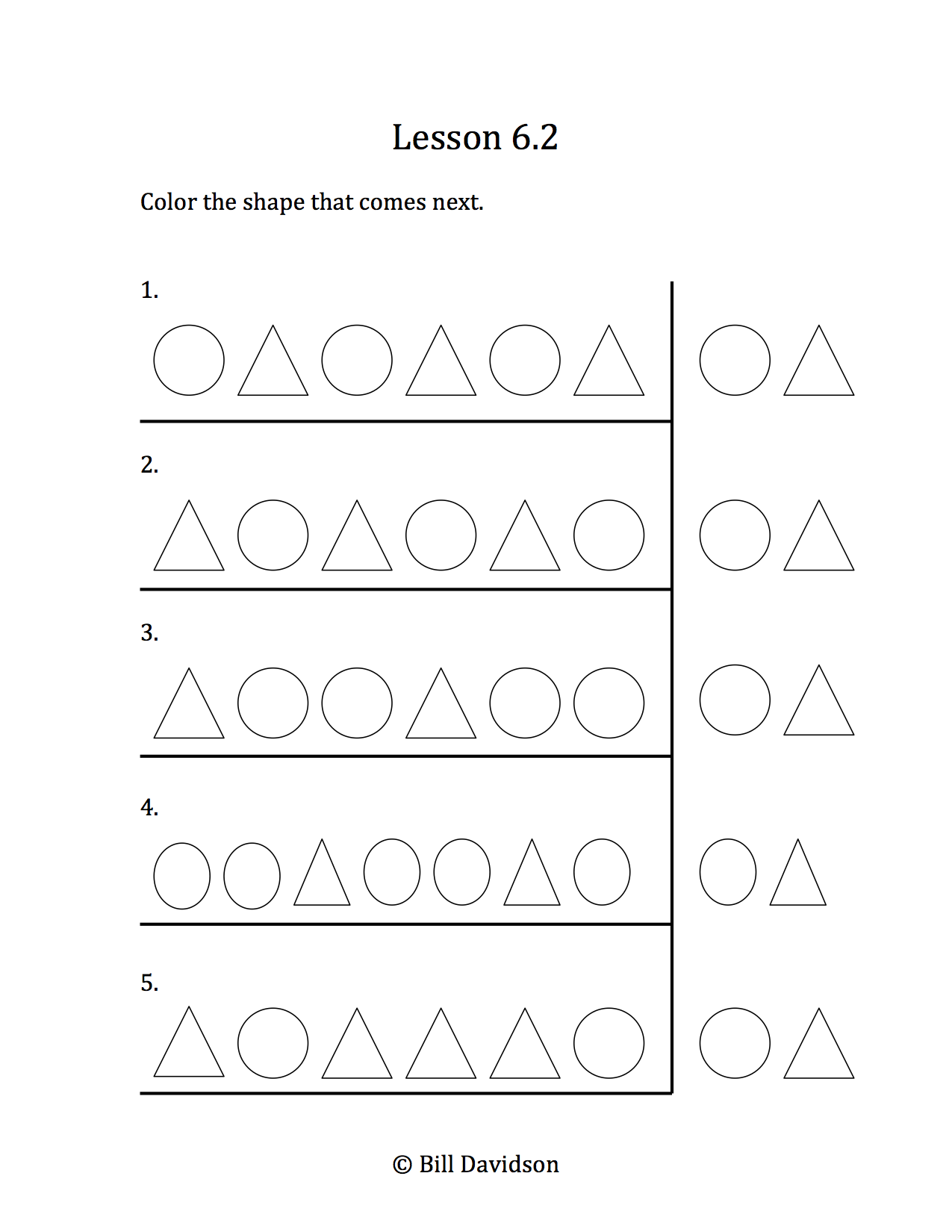 Pattern Worksheets