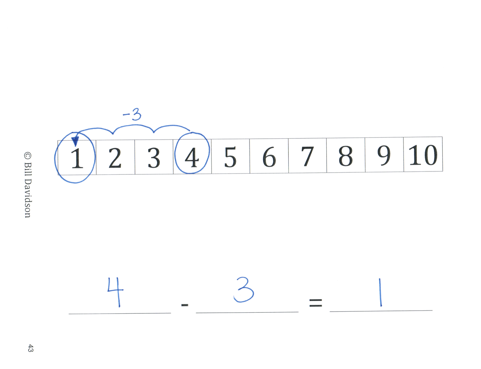 Number Path with Subtraction Sentence