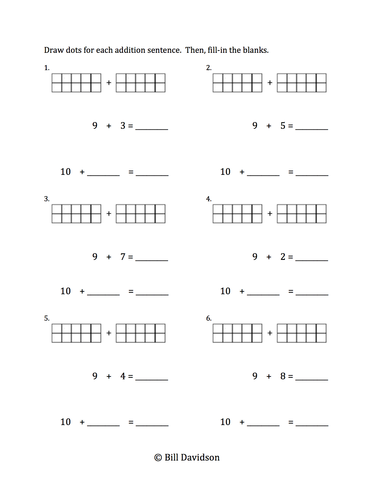 Add Crossing the 10 Worksheets