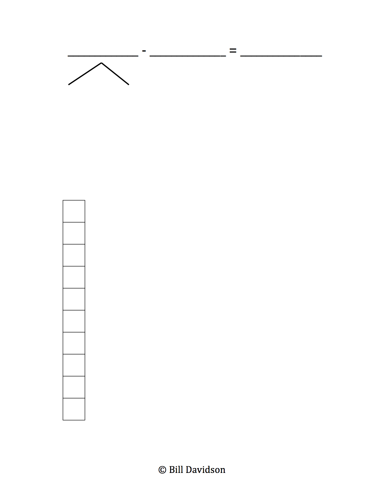 Subtract Crossing the 10 Insert