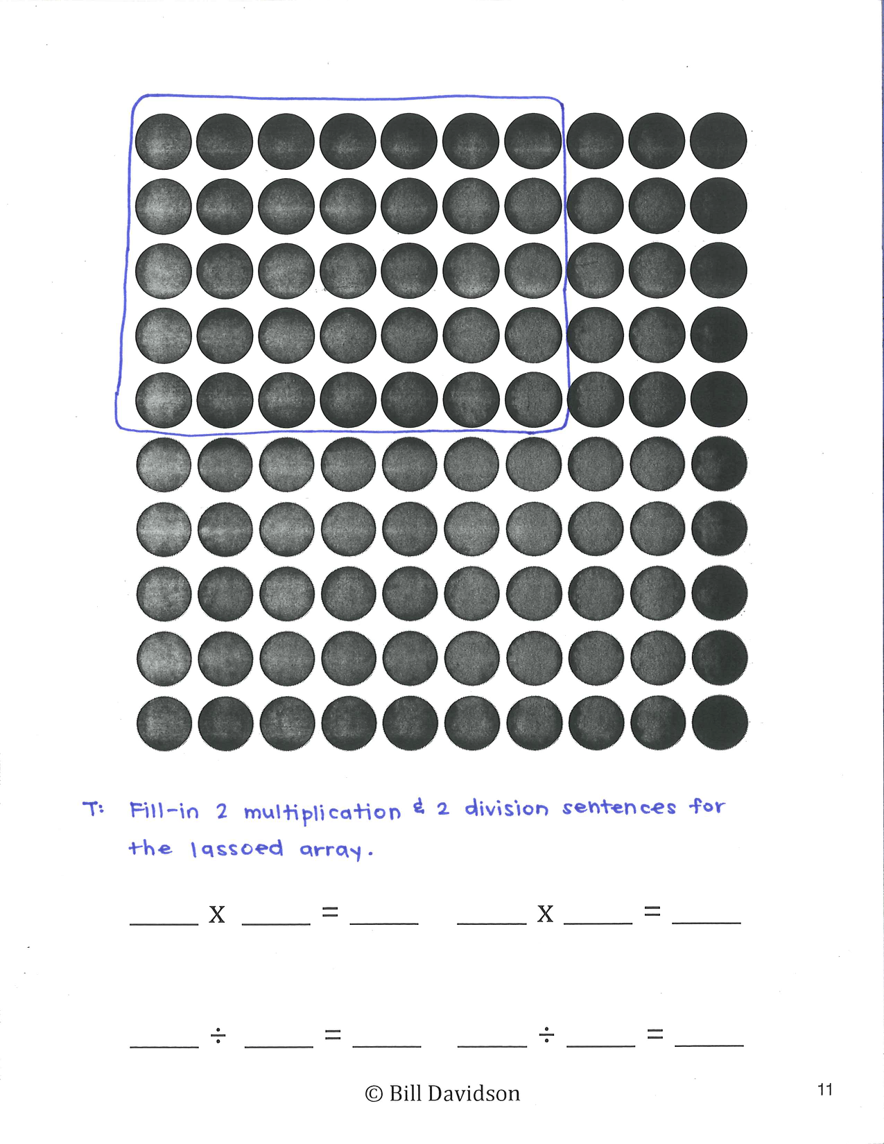 Array with 4 Number Sentences Insert (2)