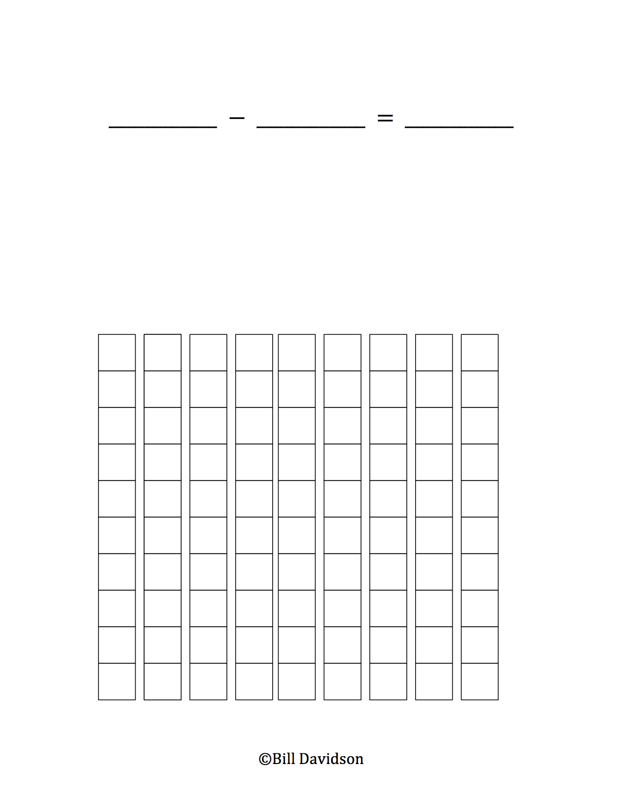 Subtract crossing the 10 within 100 insert