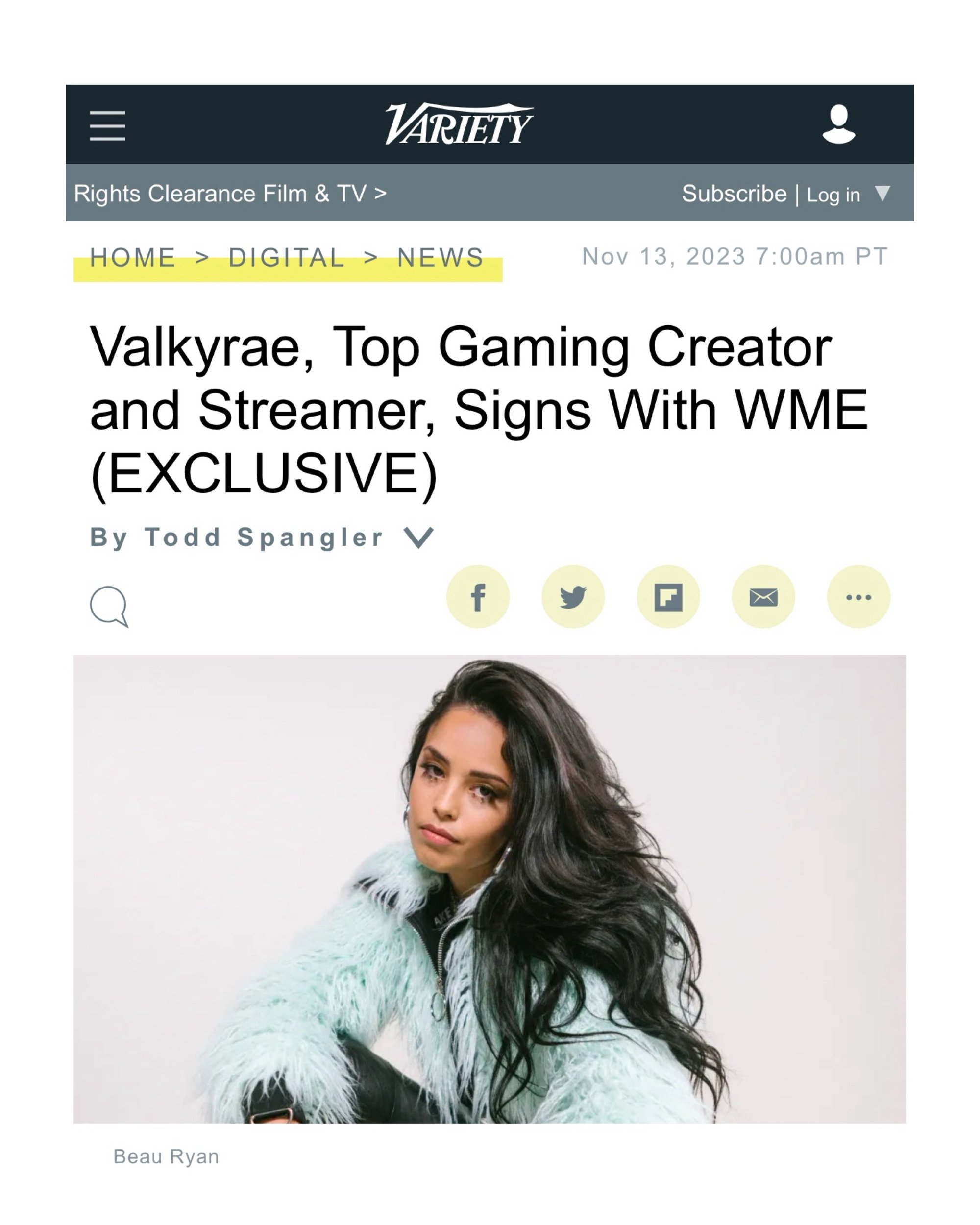 Valkyrae, Top Gaming Creator and Streamer, Signs With WME