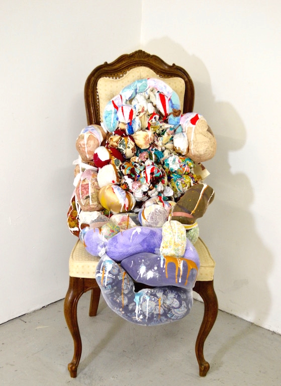  2015,&nbsp; Untitled    Hang In There &nbsp;sculpture sitting on found chair.&nbsp; 