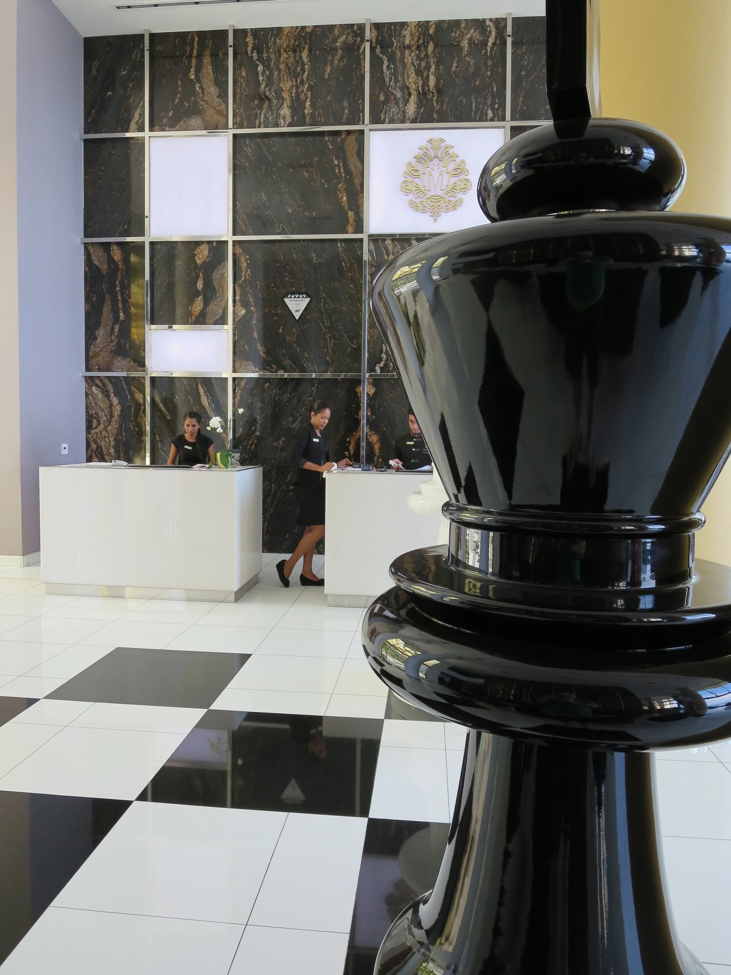 Lobby and reception desks