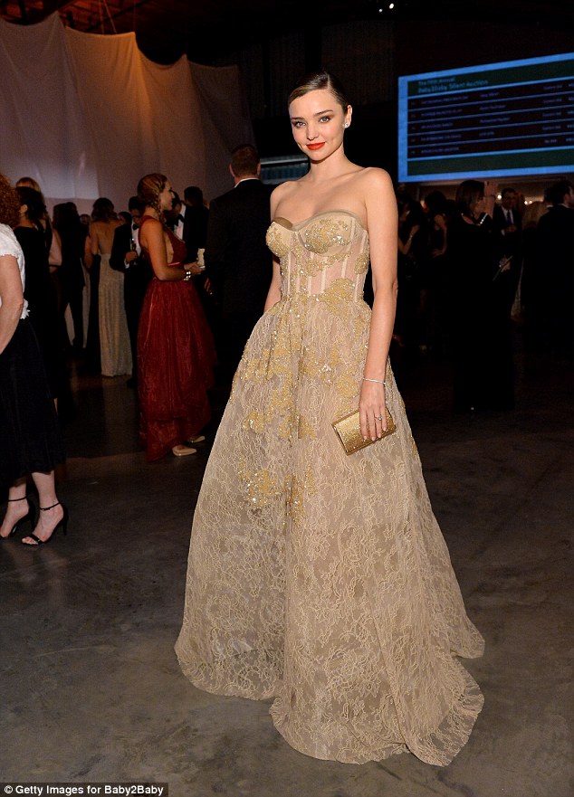 Miranda Kerr's Reem Acra tulle dress at the Baby2Baby Gala
