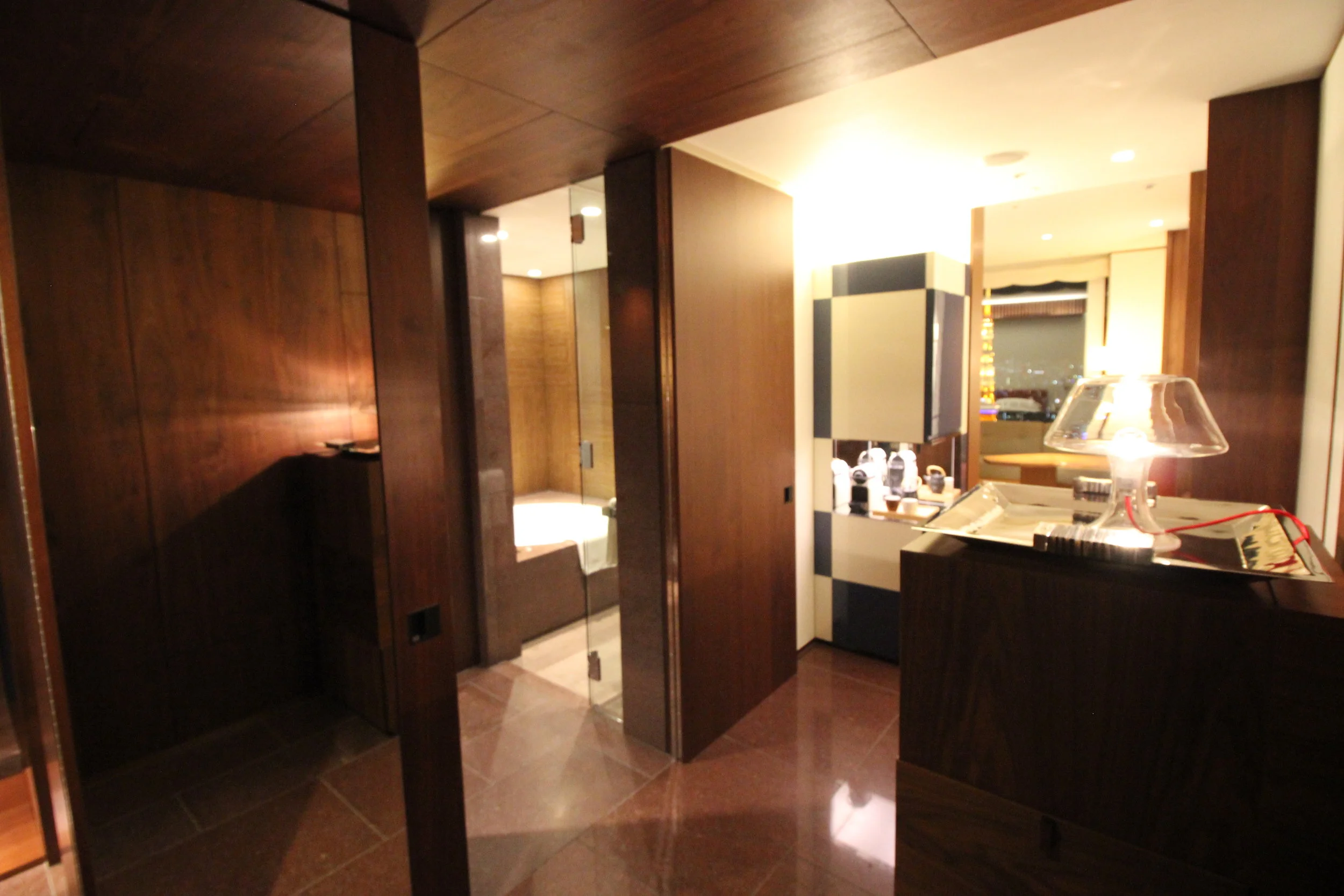 View when you first walk into the room.