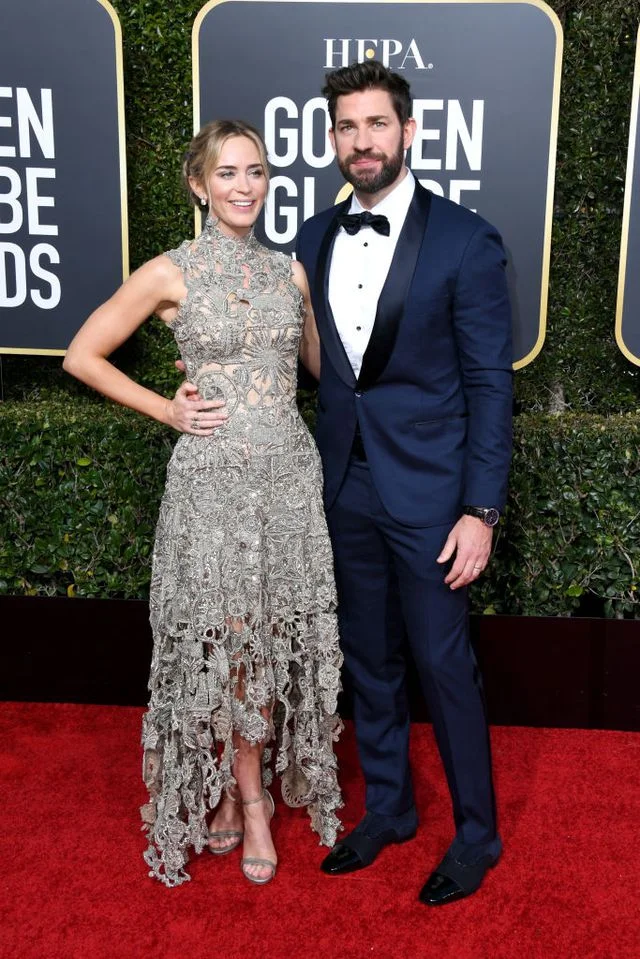 Emily Blunt & John Krasinski in Alexander McQueen