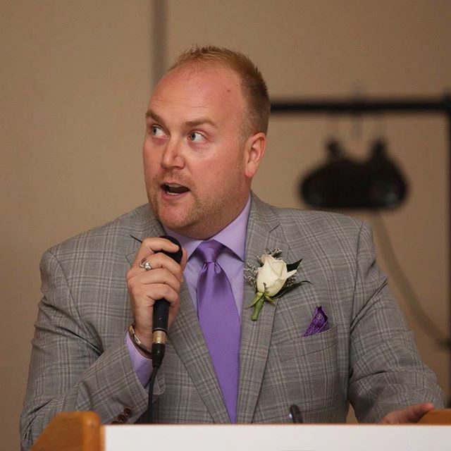 Throwback to that one time someone trusted me with a microphone #spoiledsplendid #tbt #emcee #wedding #poems #love #suit #purple #speak #life #throwback