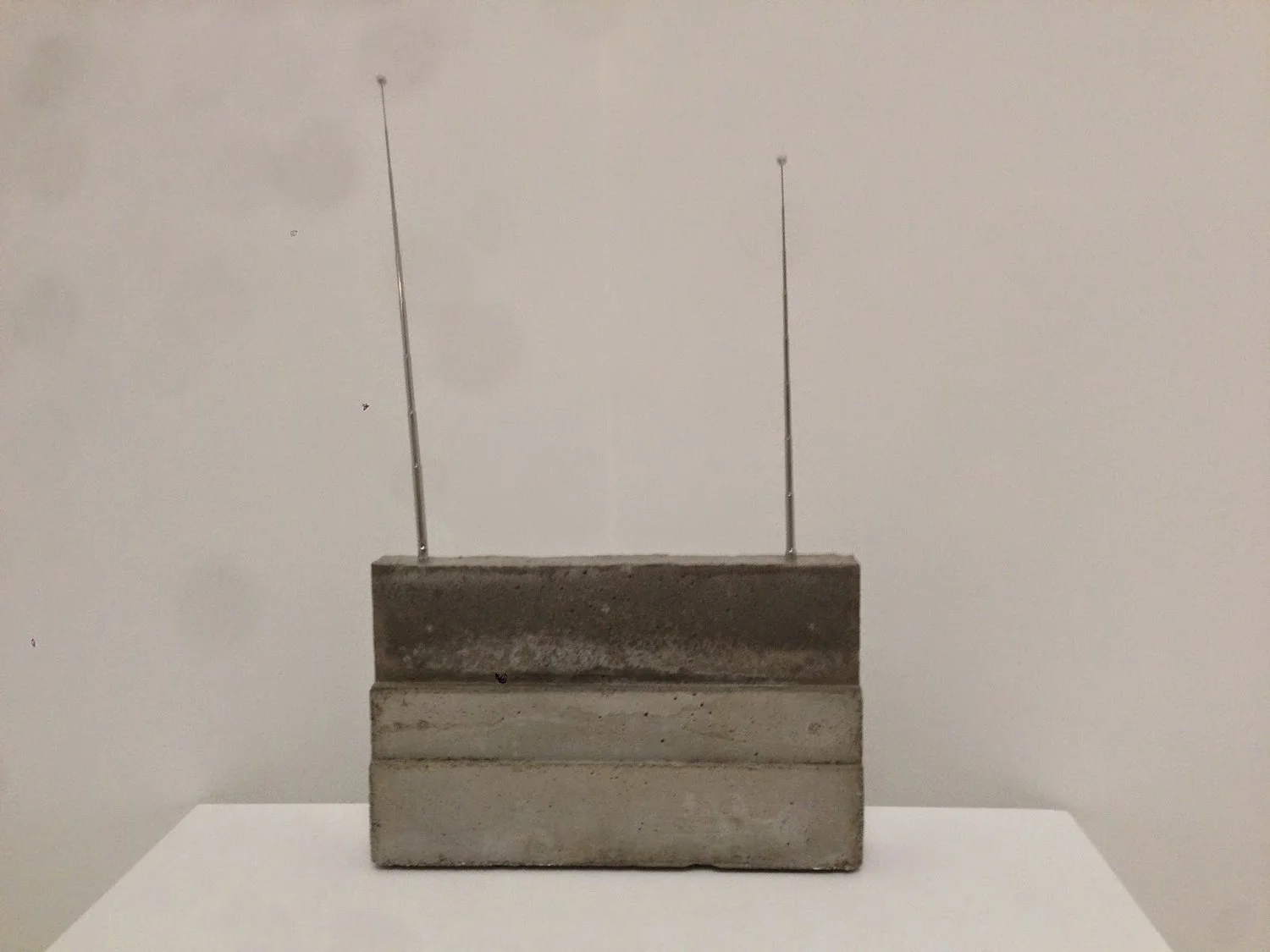 Isa Genzken World Receiver 1987-89, Concrete, steel, and metal radio antennas. Overall: 84 5⁄8 x 102 3⁄8 x 15 3⁄4" (215 x 260 x 40 cm). 