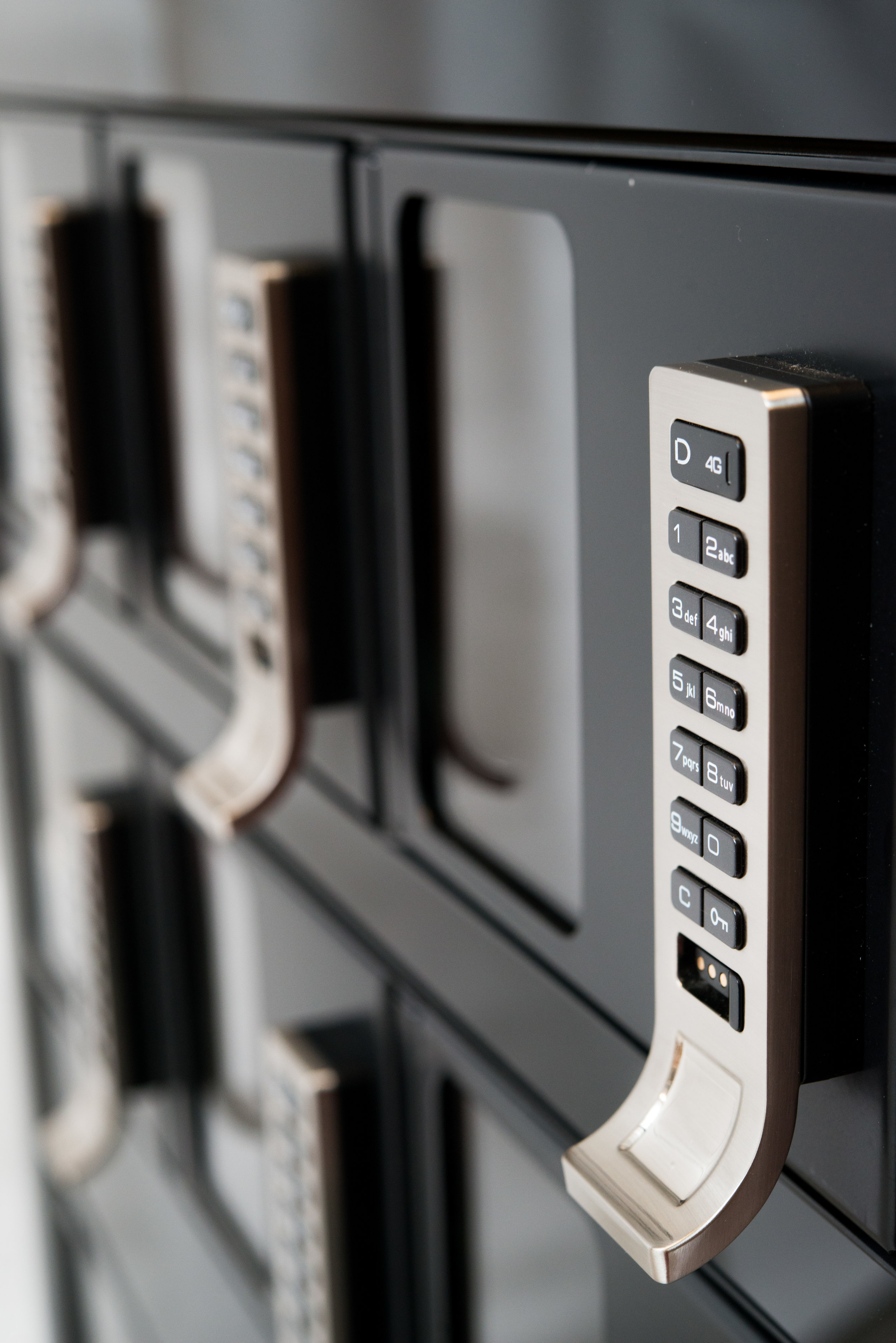 Close up of locker keypad