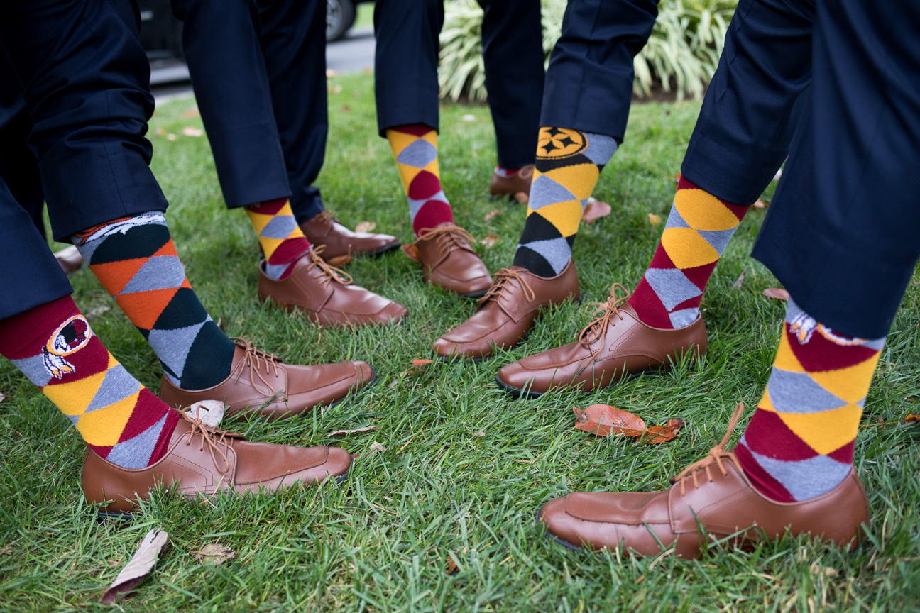 Groomsman's colorful socks