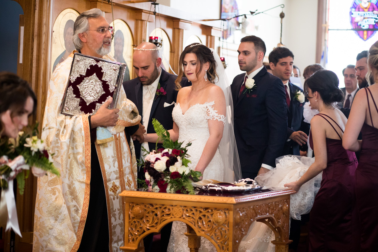 Bride and groom circling during ceremony