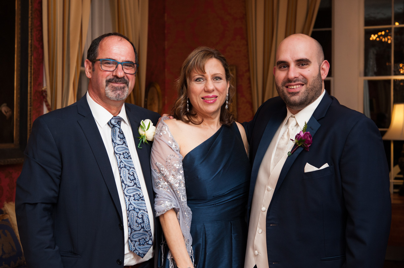 Groom with parents