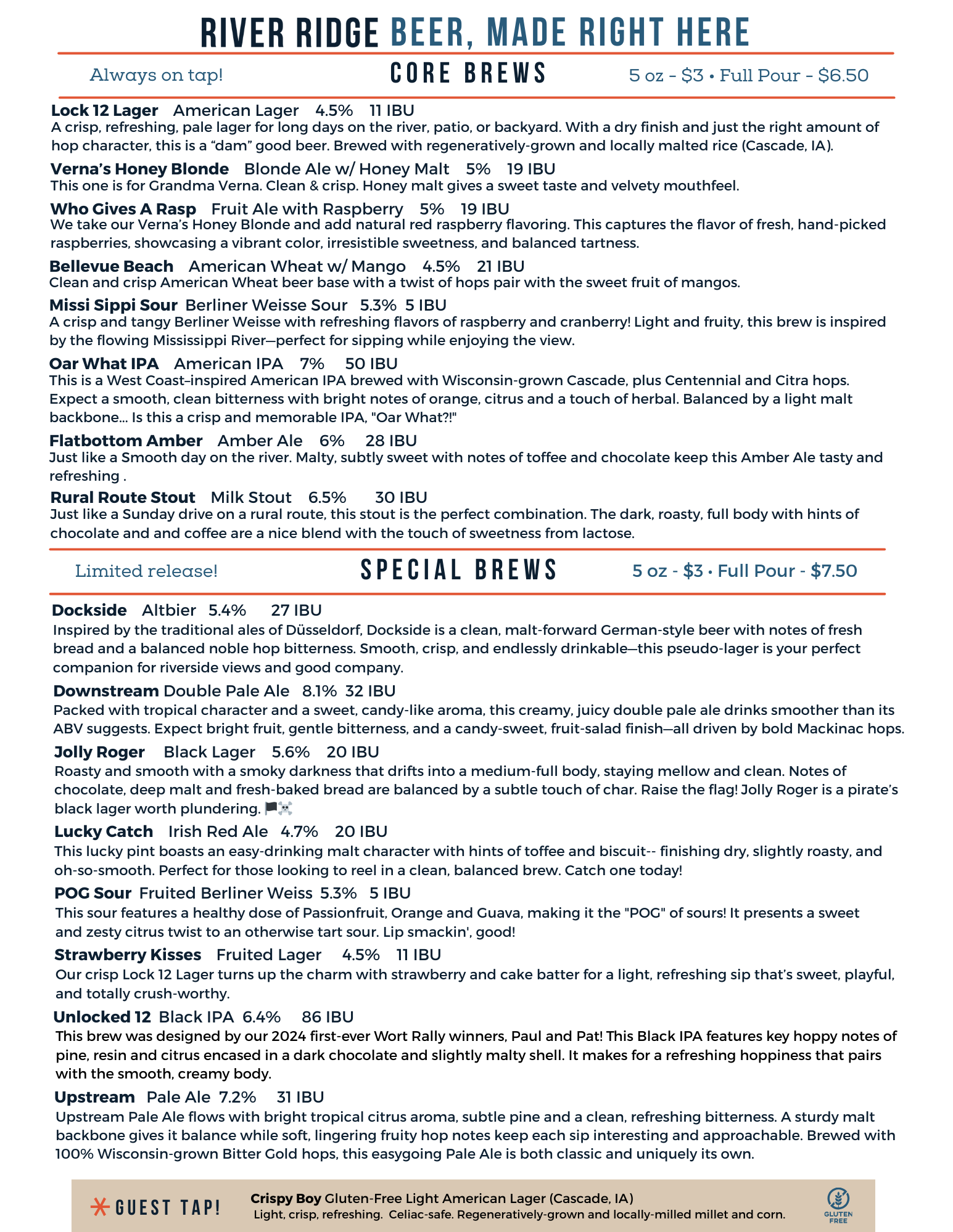 River Ridge Brewing Brews — RIVER RIDGE BREWING