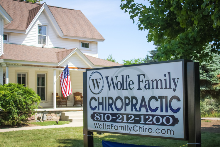 The front of Wolfe Family Chiropractic's office at 830 W. Dryden Rd. in Metamora, MI