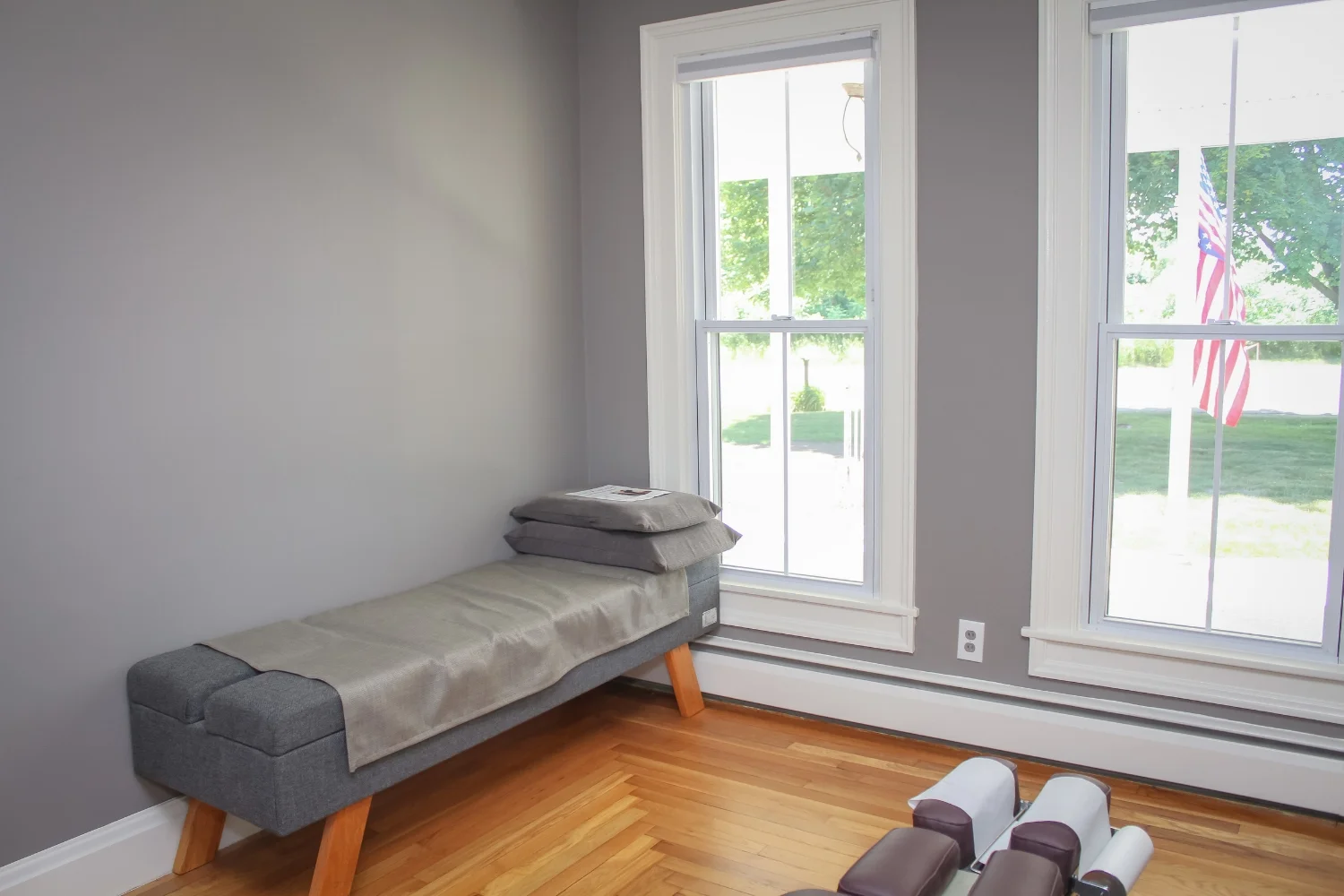 Dr. Hannah's adjusting room at Wolfe Family Chiropractic Metamora