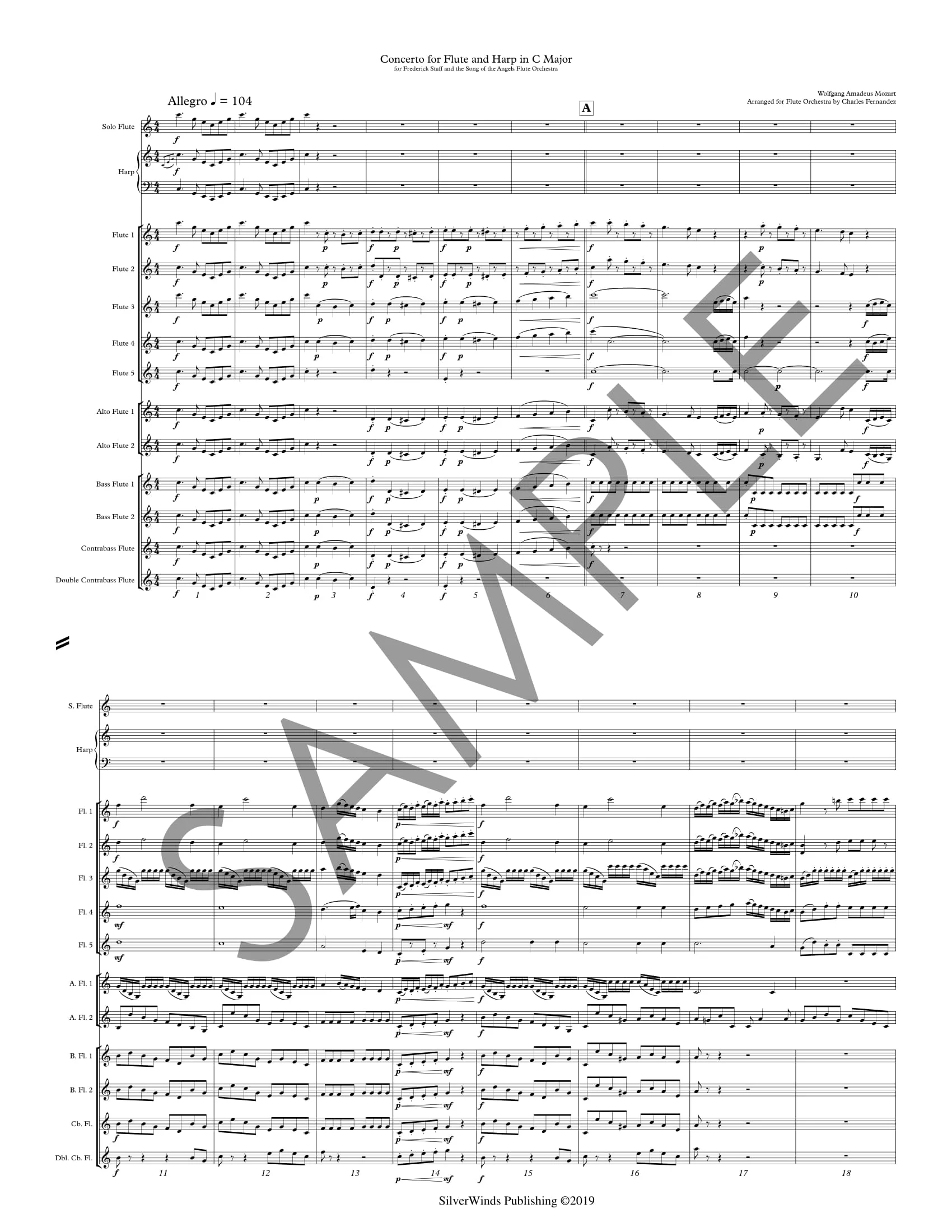 Sample Concerto C Major by Mozart Flute and Harp