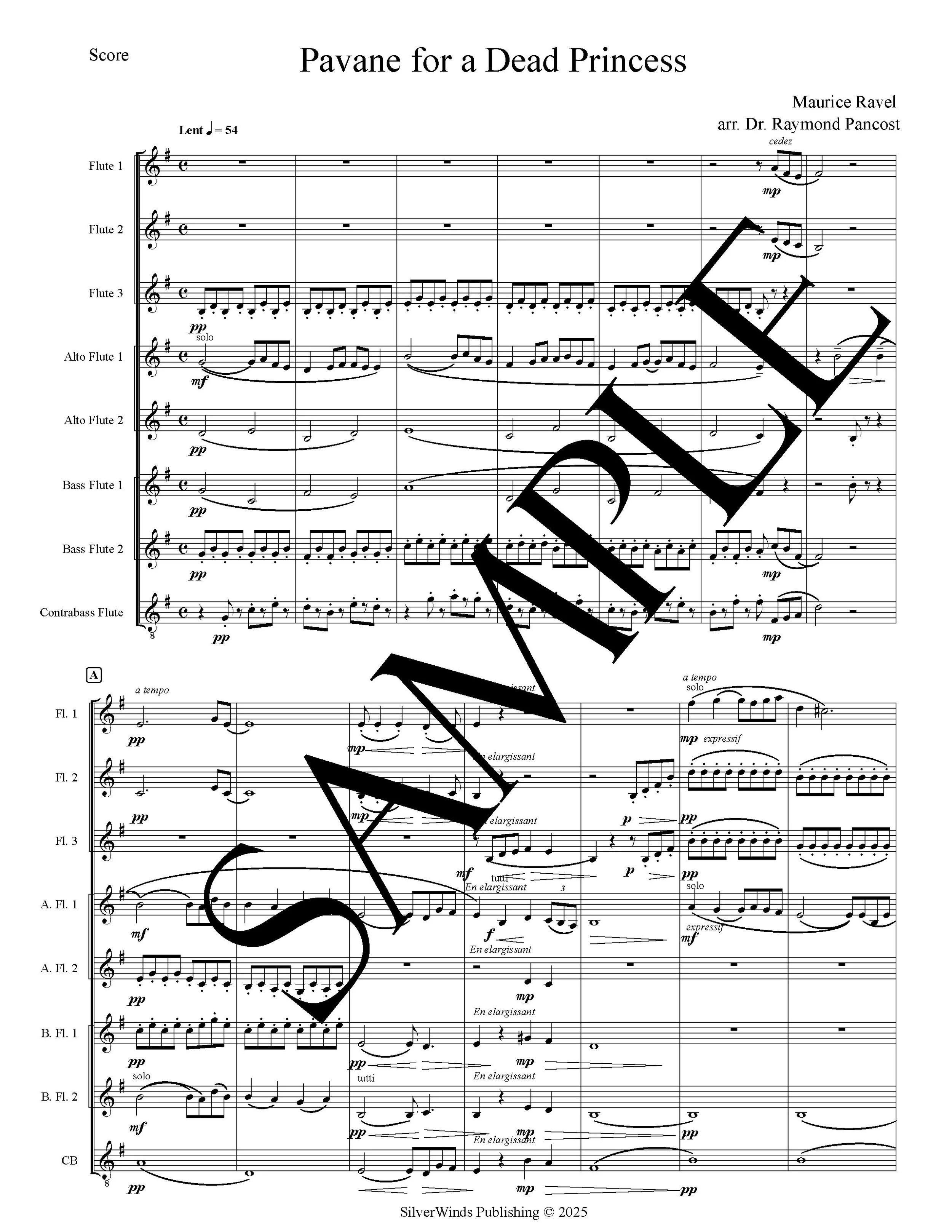 Ravel Pavane SCORE sample for flute