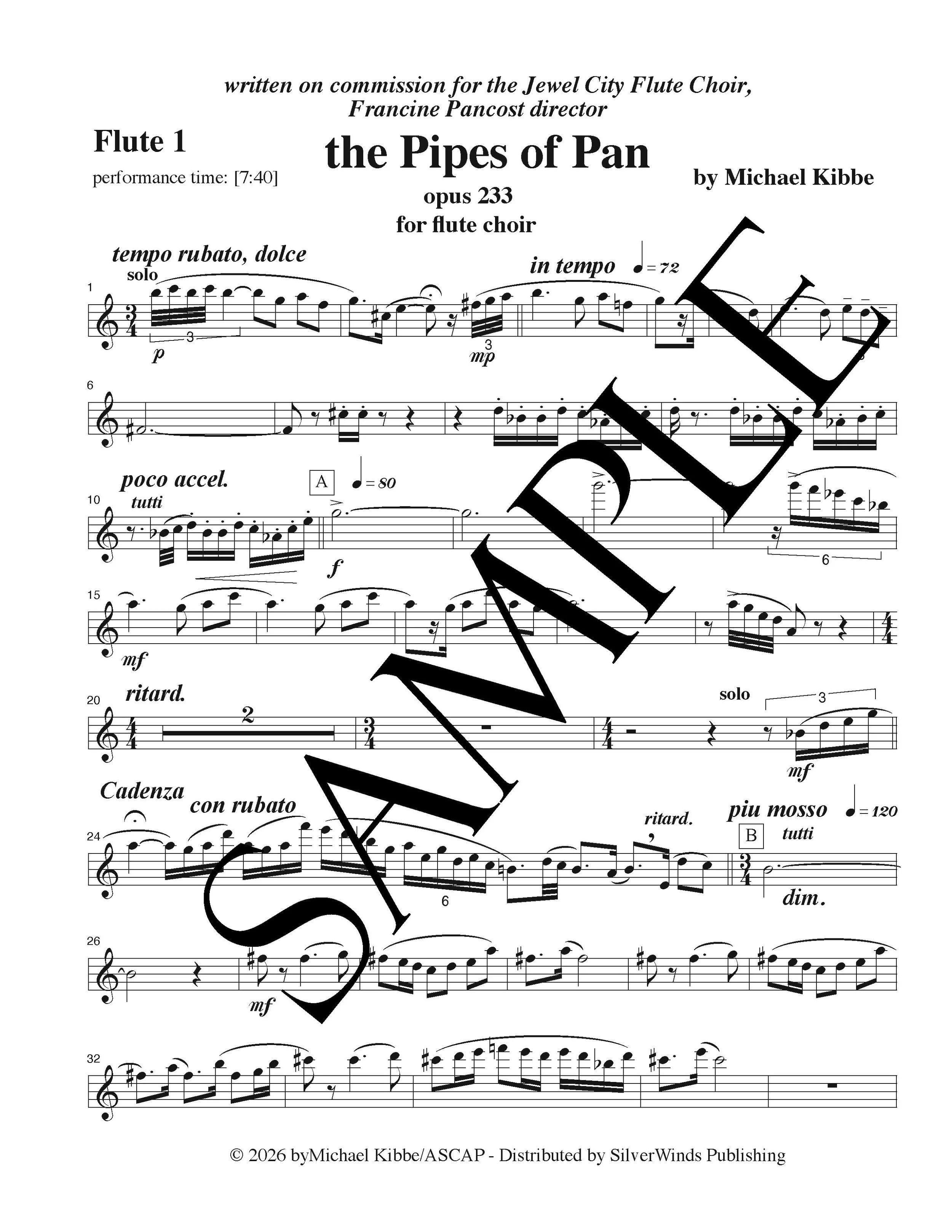 Pipes of Pan flute 1 for flute orchestra