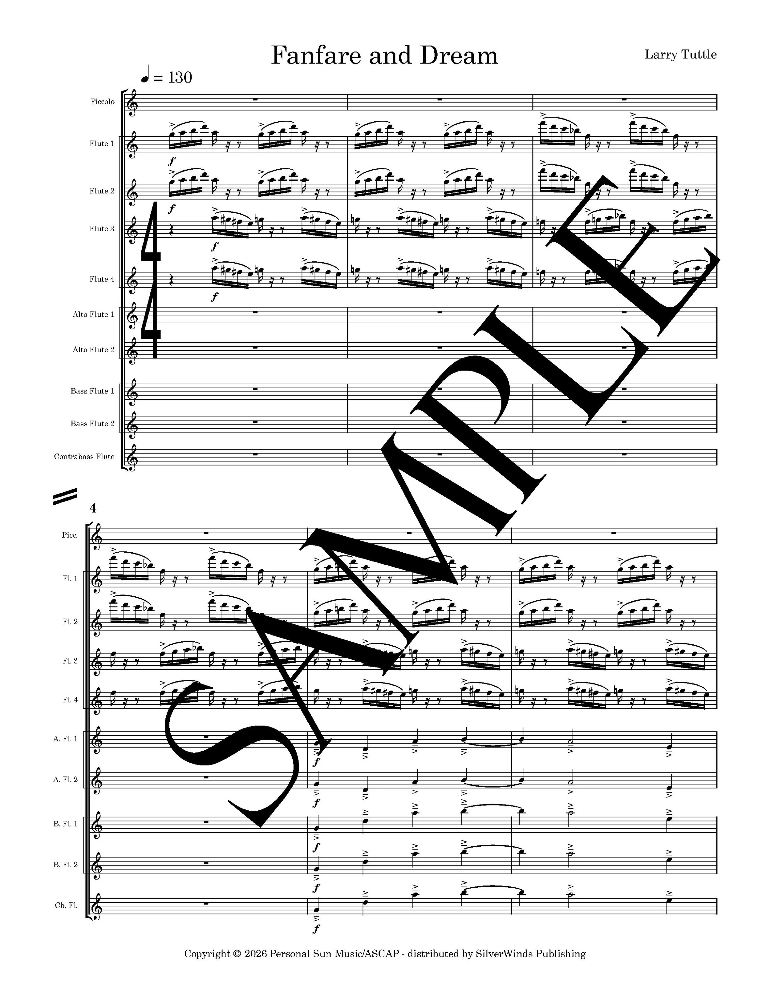 Fanfare and Dream by Larry Tuttle Flute 1 sample
