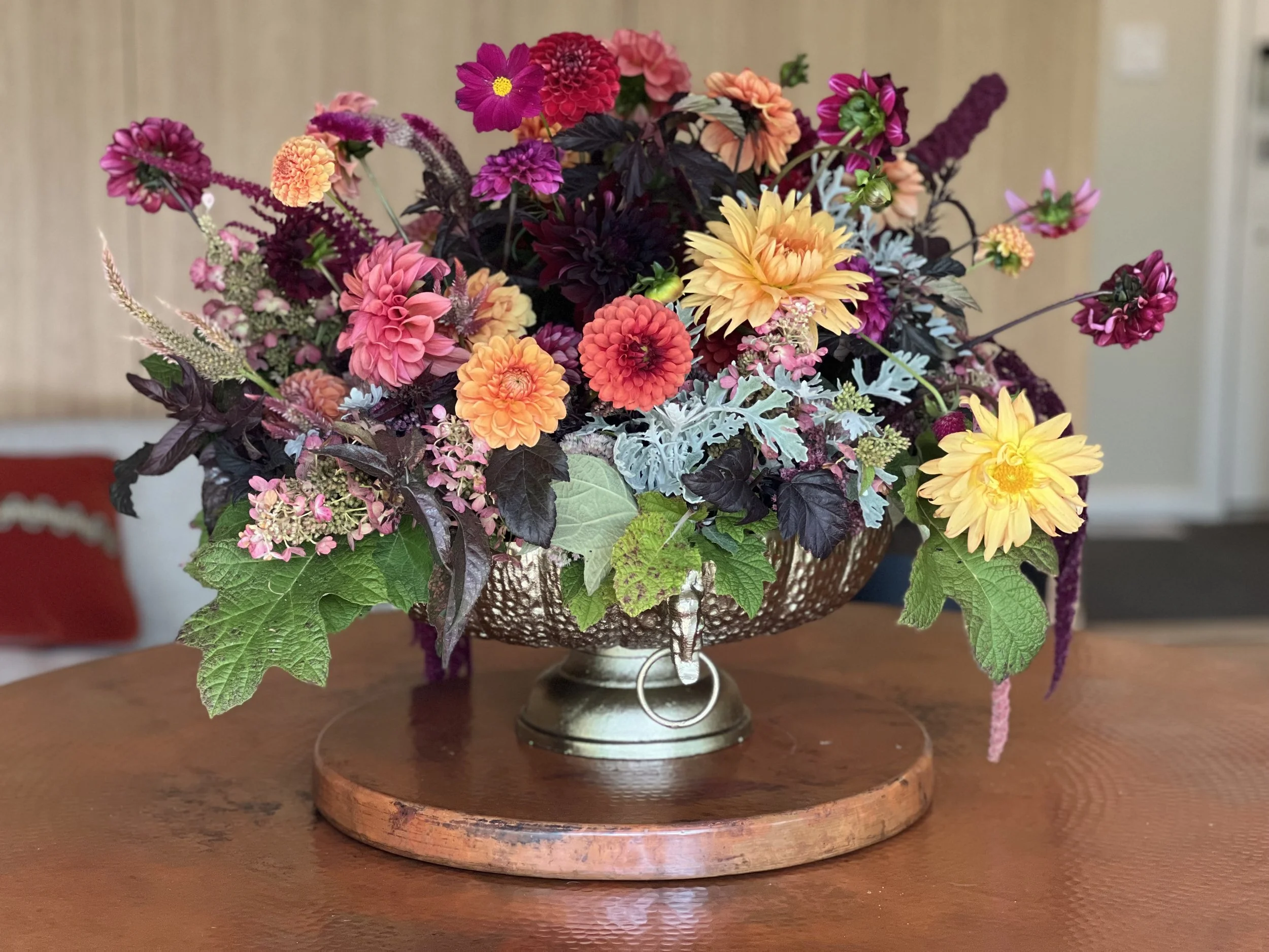 Bespoke floral arrangement with dahlias