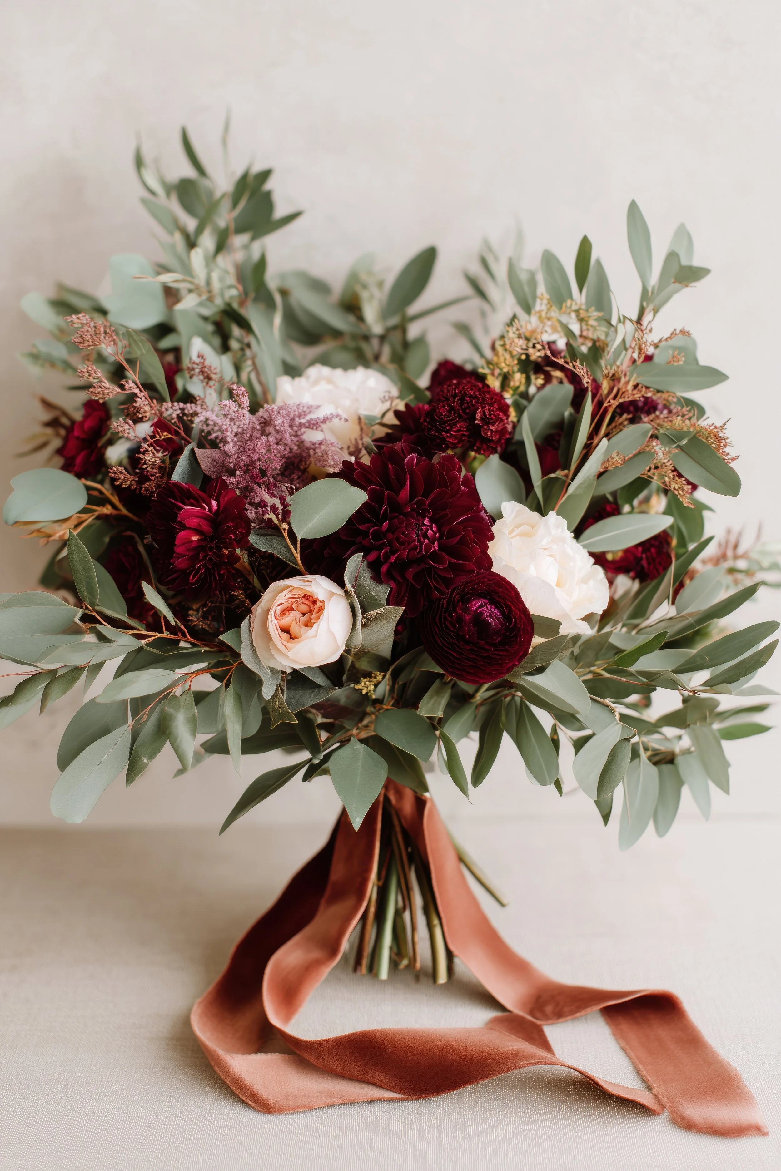 moody burgundy bridal bouquet