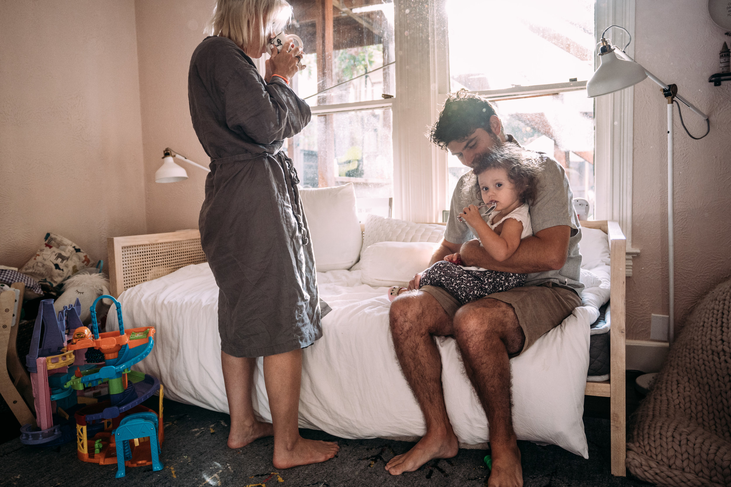 Morning coffee with the family