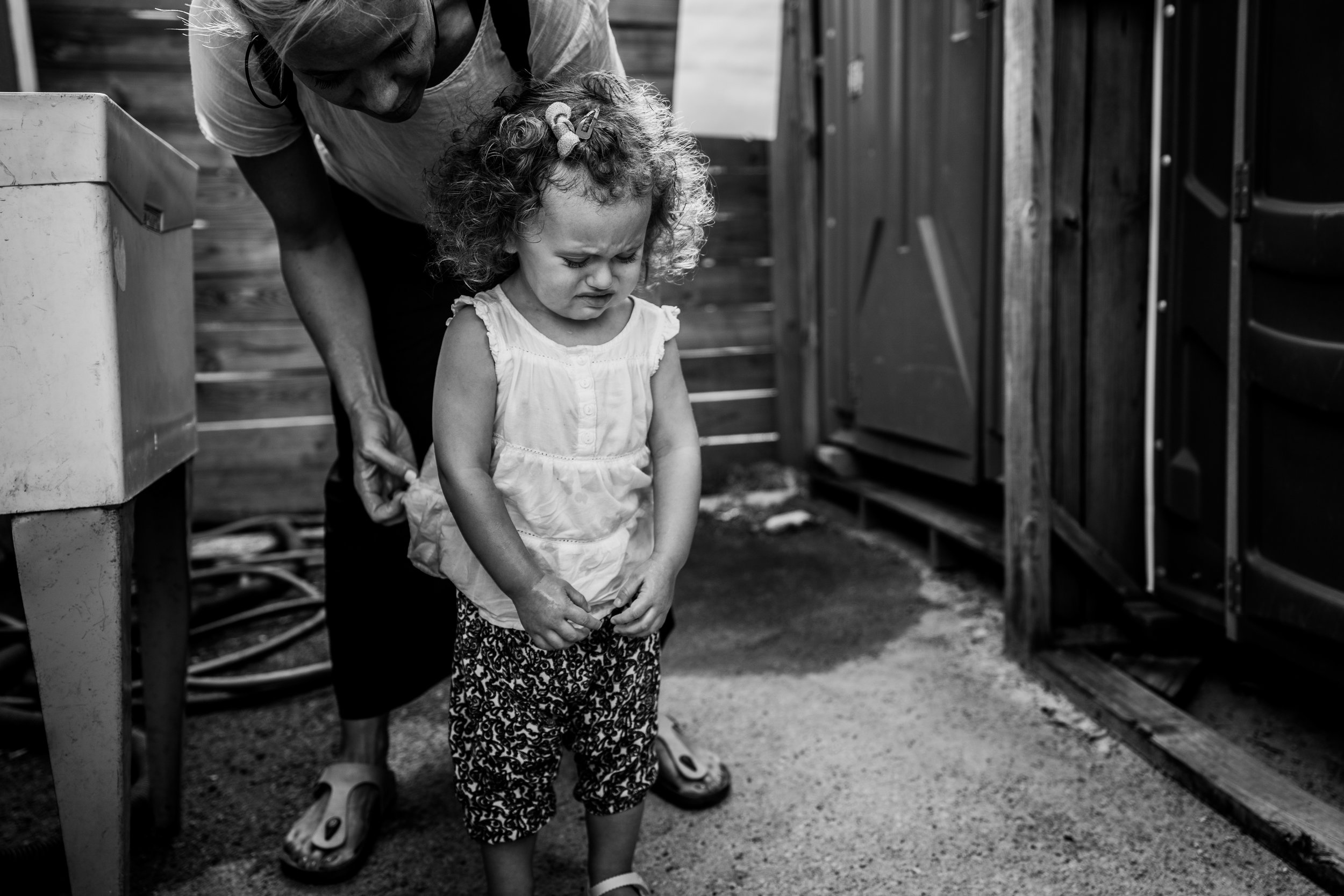 Little girl gets mad because she didn't want to wash her hands