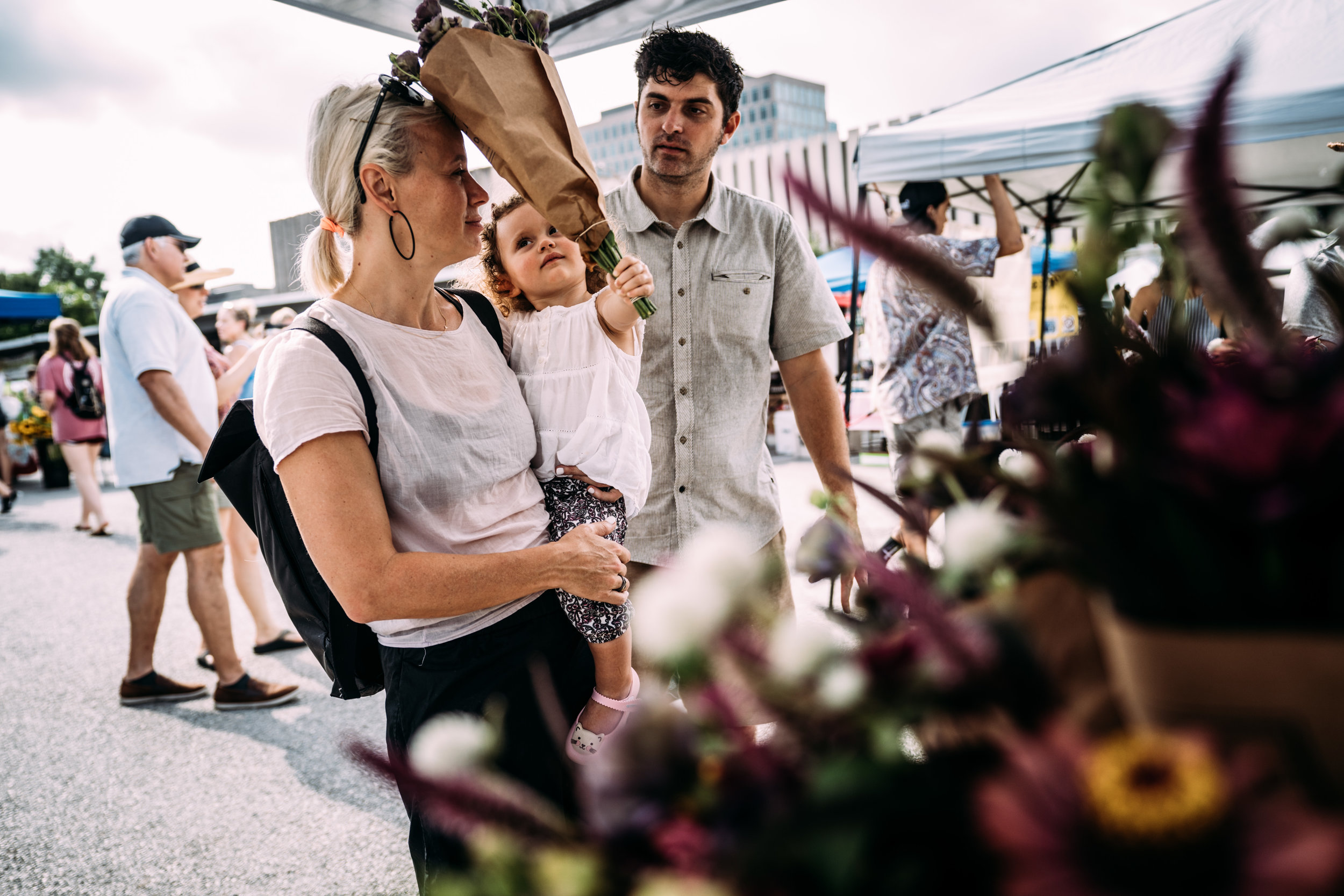 Daughter knocks mom in the head with flowers