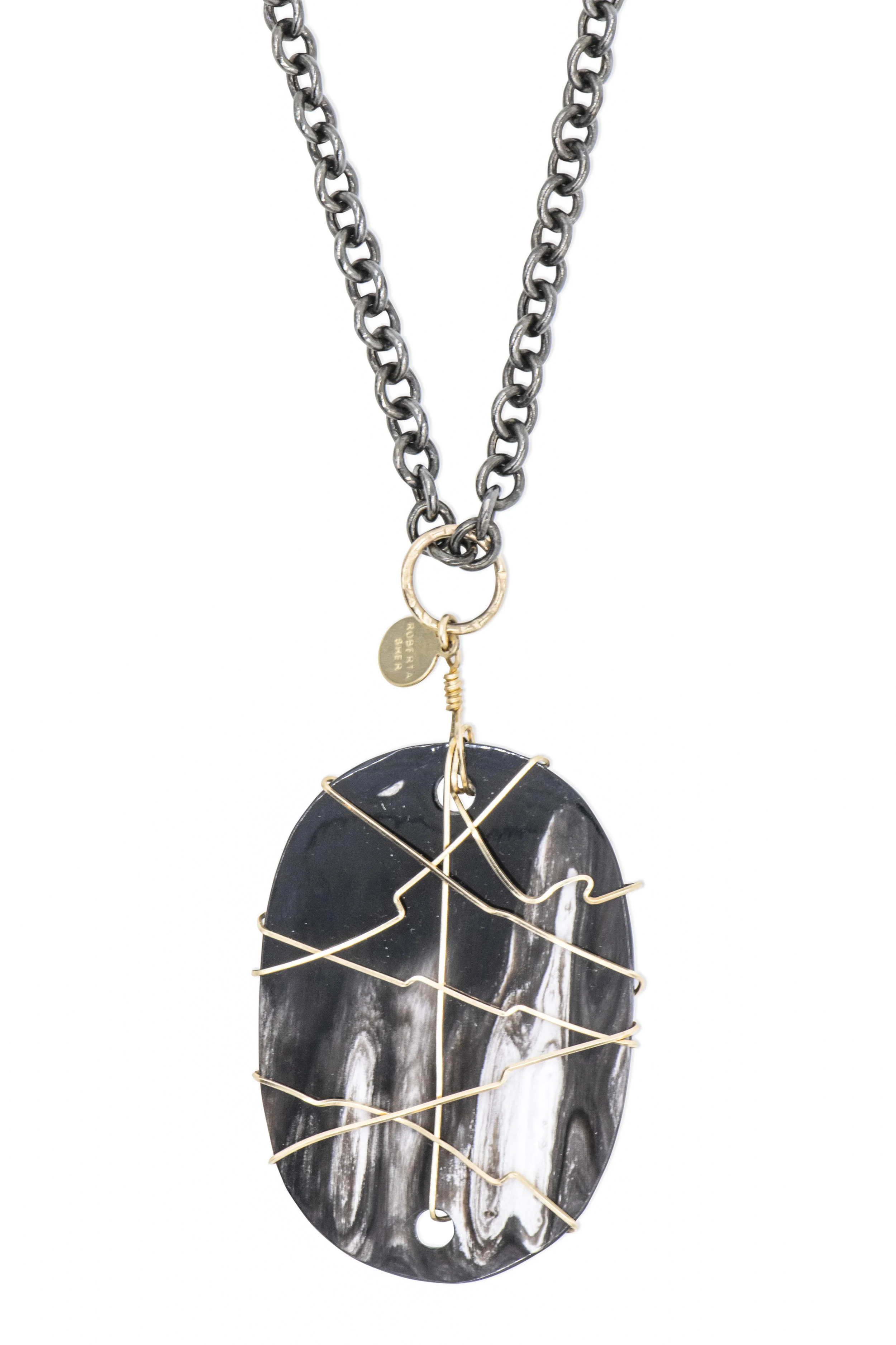 Large Bone Oval Necklace