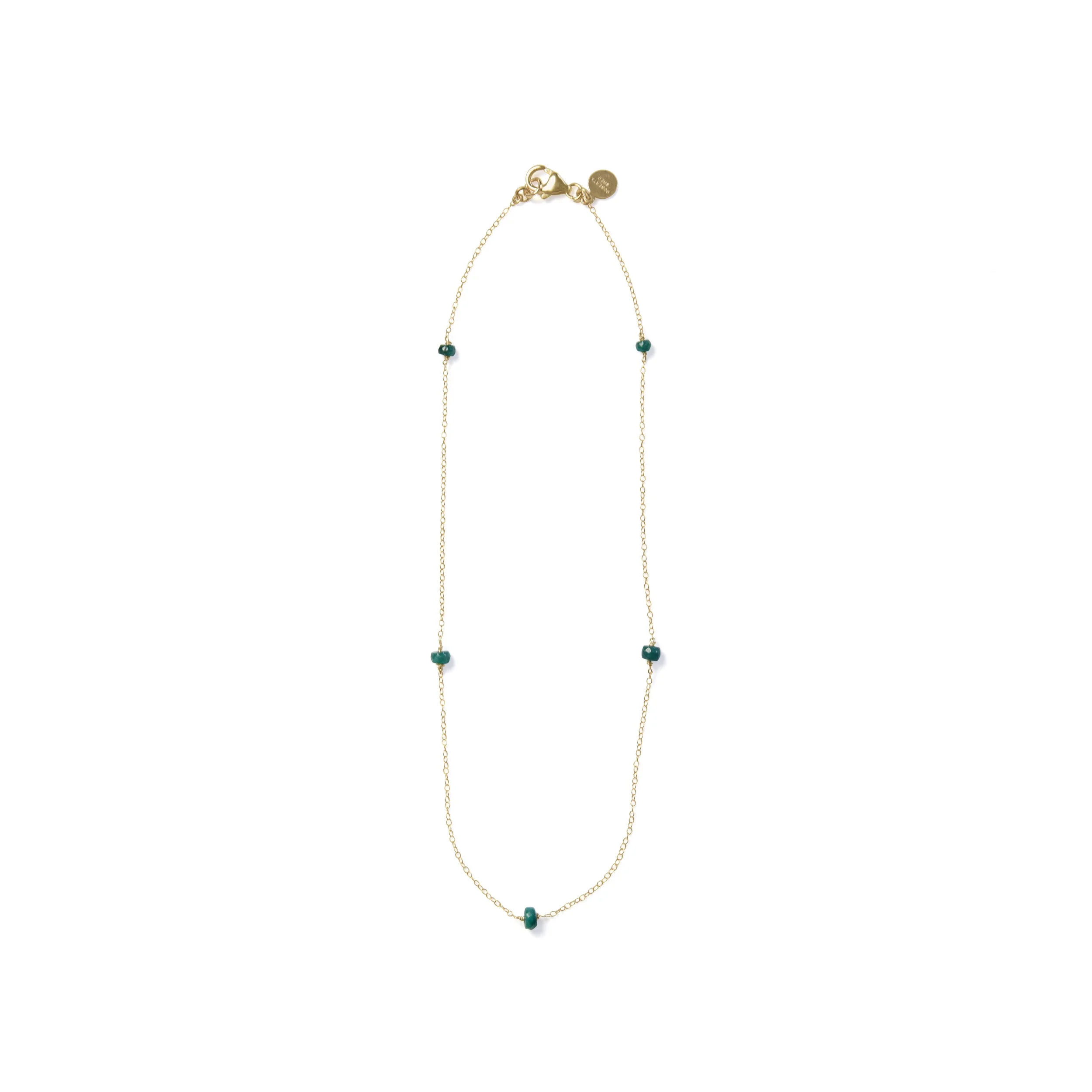 Precious 5 Stone Delicate Chain Necklace