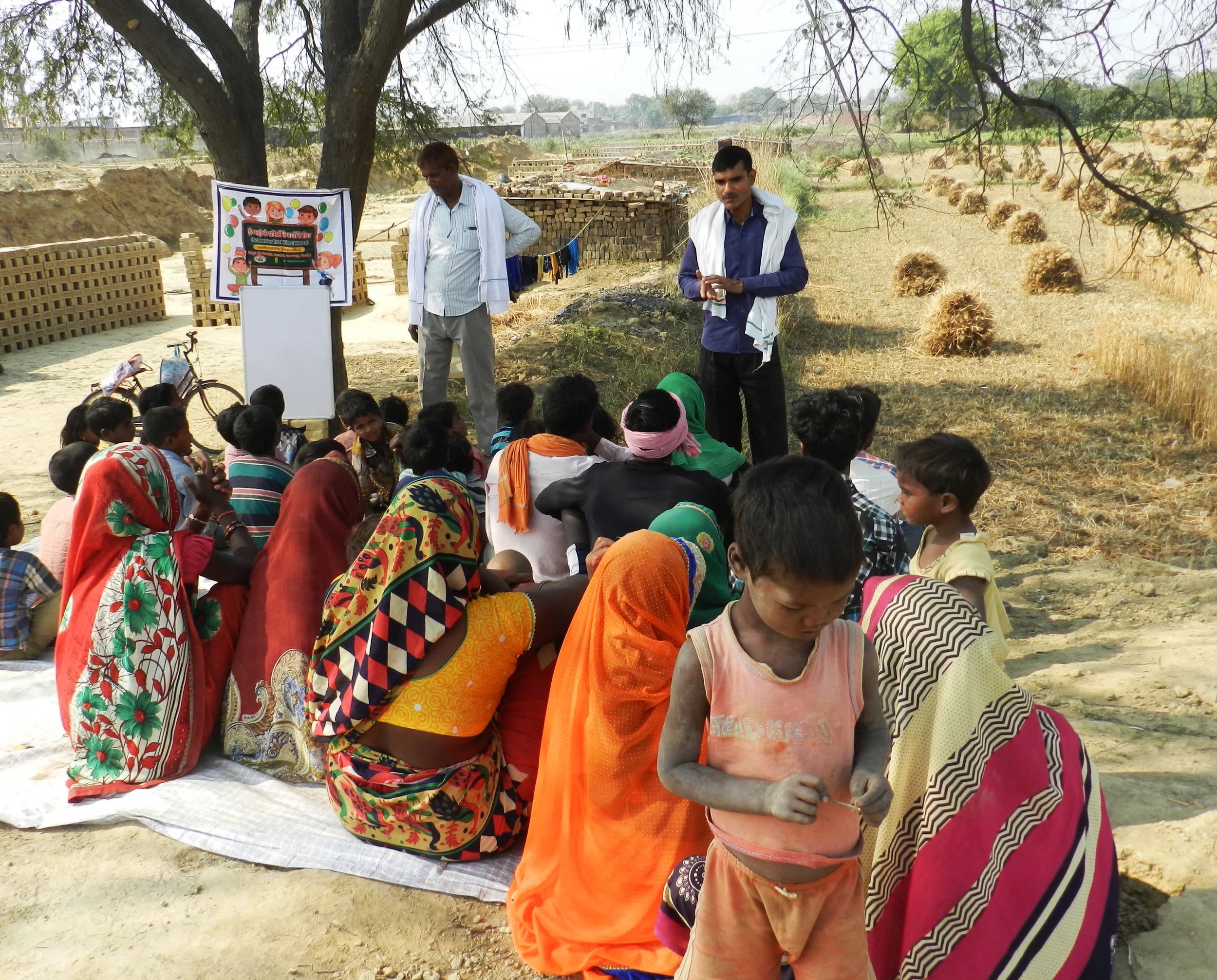 A training on rights for village workers.