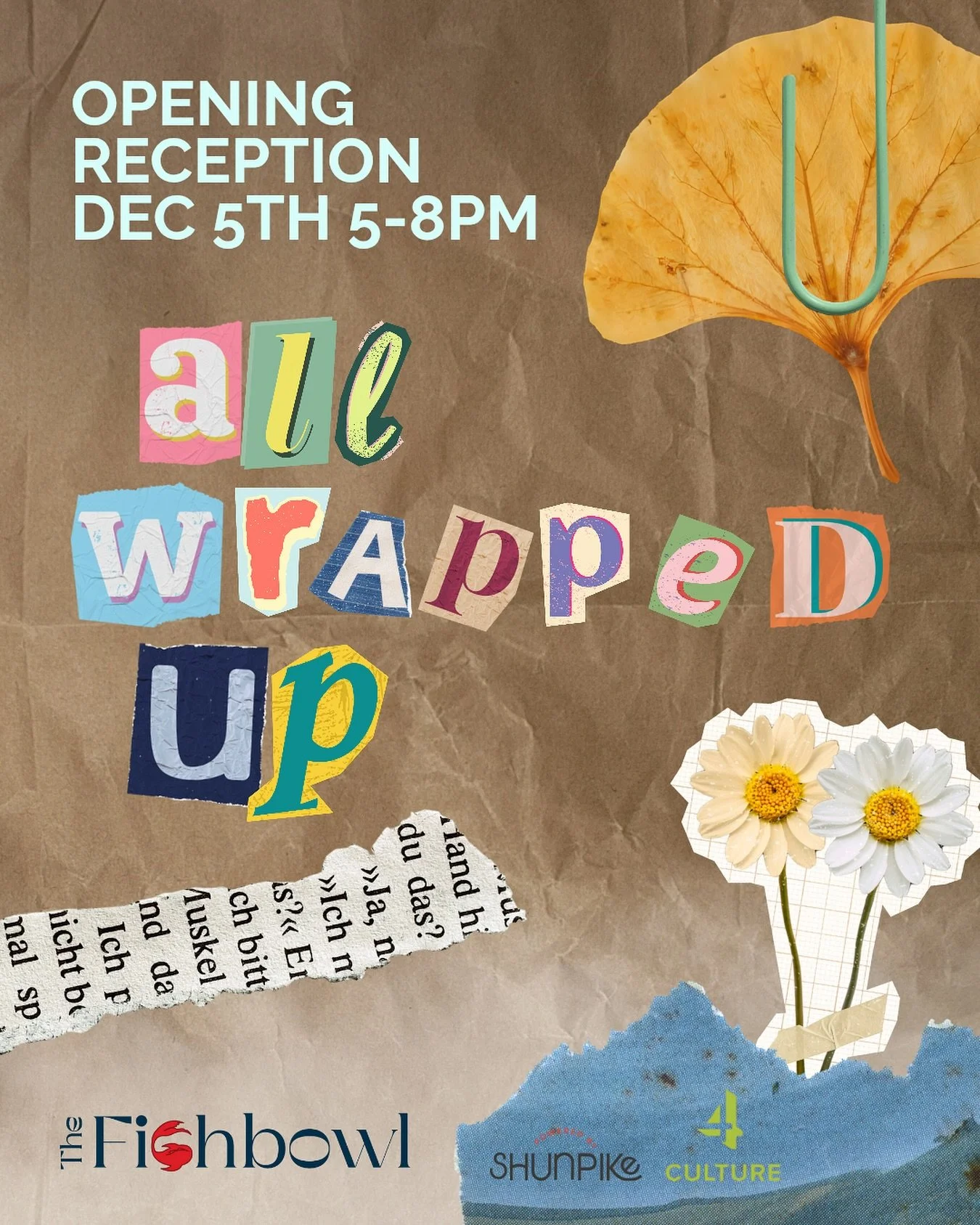 I will have two pieces in an upcoming show at The Fishbowl &mdash; Join us for the opening reception of All Wrapped Up at @thefishbowlseattle this Friday, December 5 from 5-8 pm! Plus music, pole performances, &amp; local vendors/creatives to shop fr