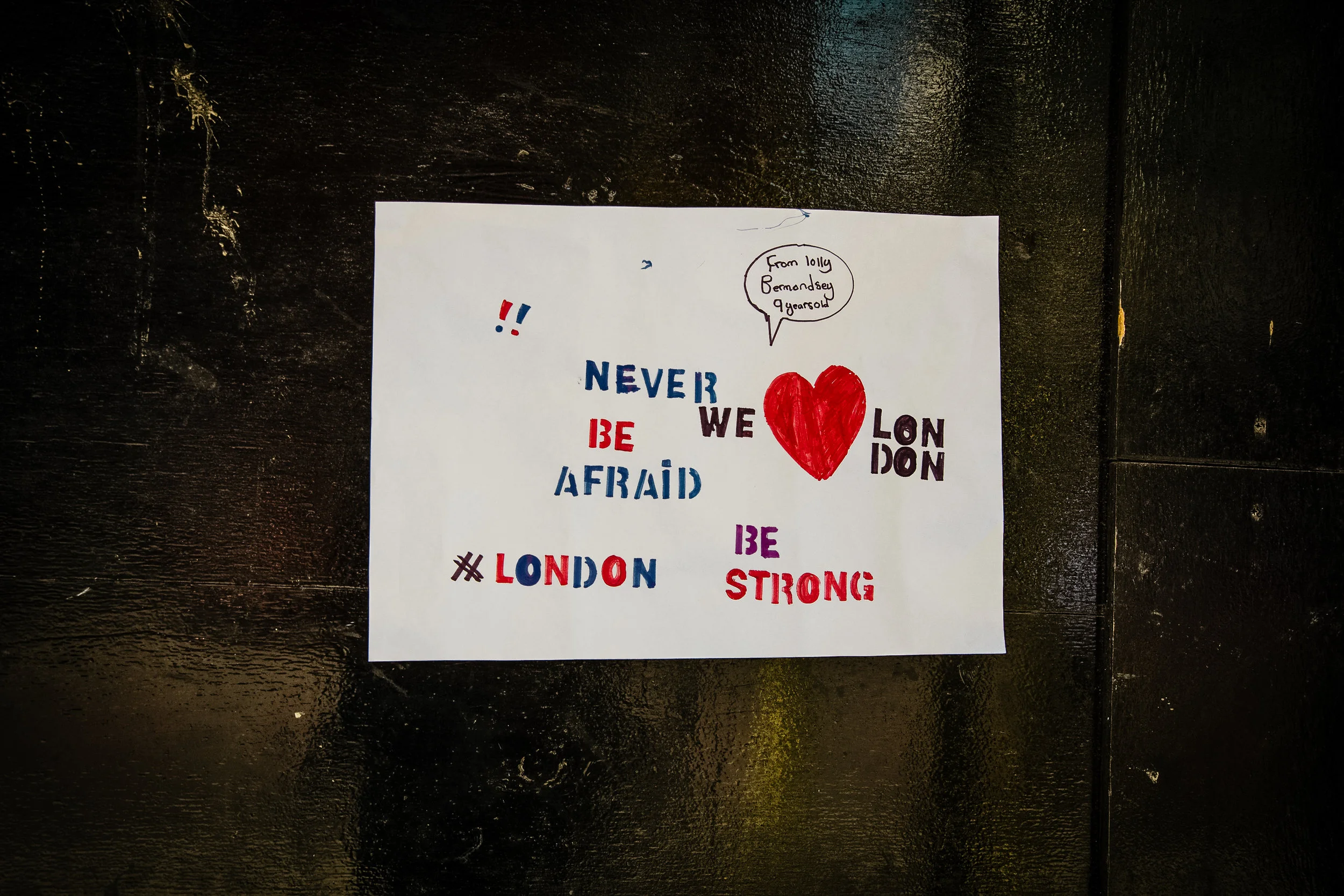 Signs like this were posted all over. London is not a city to be easily cowed.
