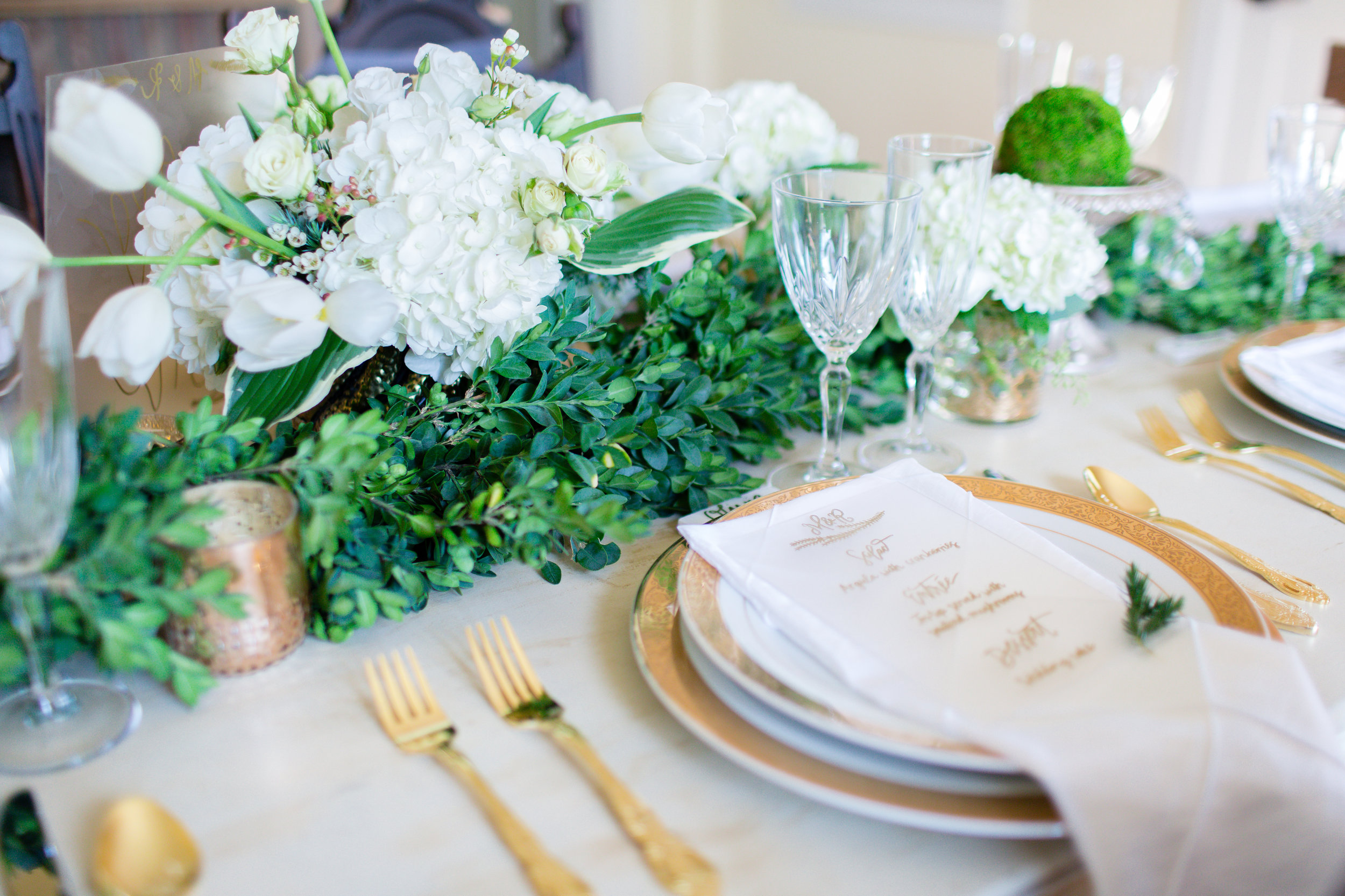 Gold Green and White Wedding