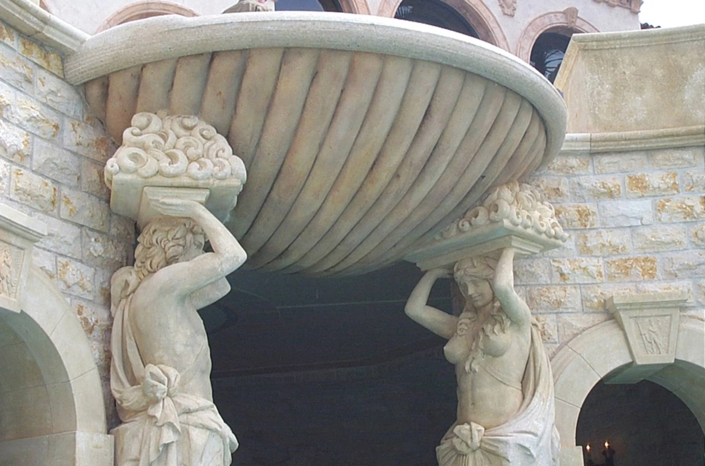  Details showing custom stone carvings 