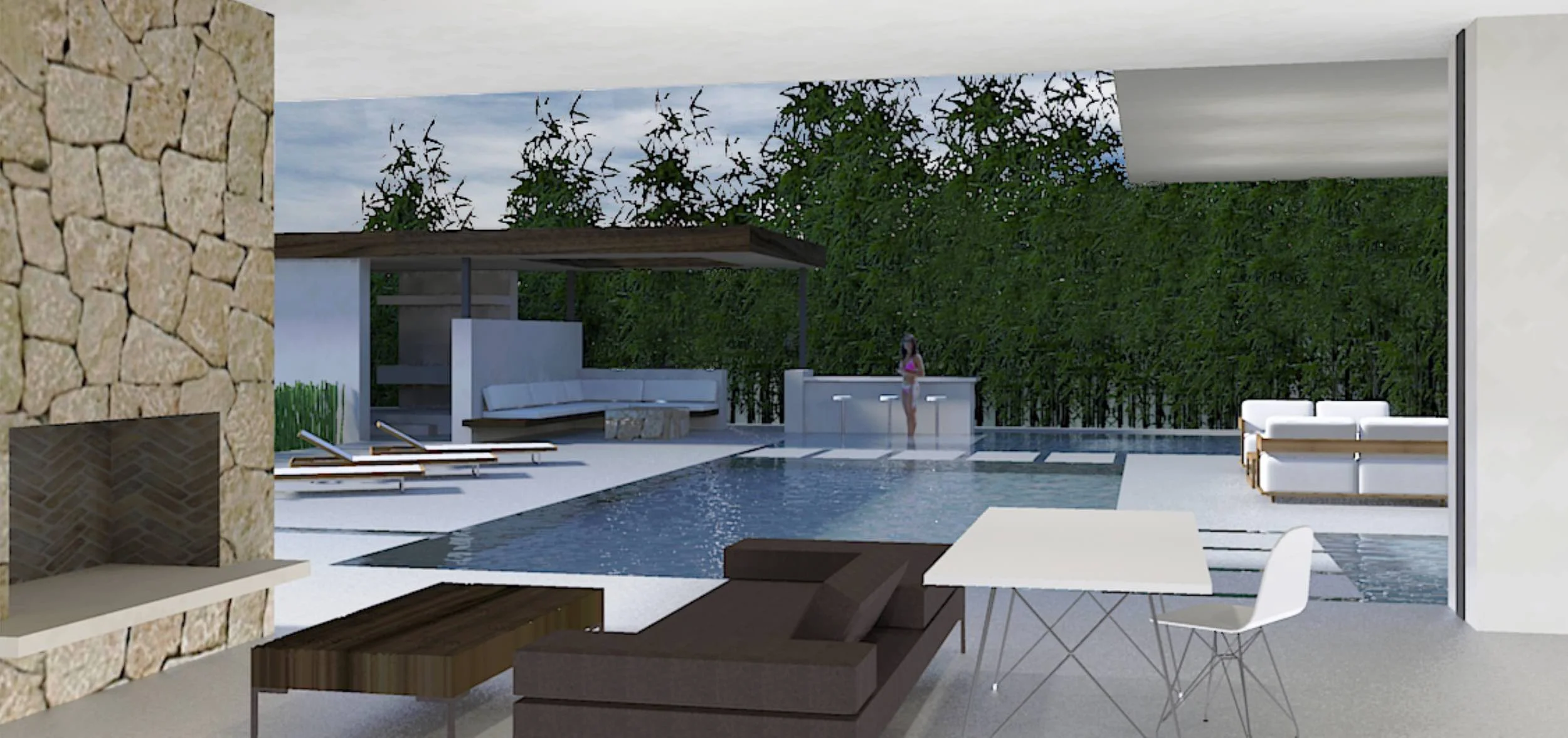  Outside living and entertainment areas 