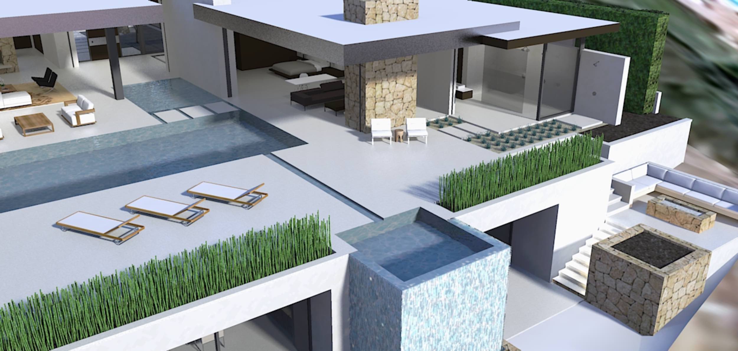  Outdoor living areas and pools 